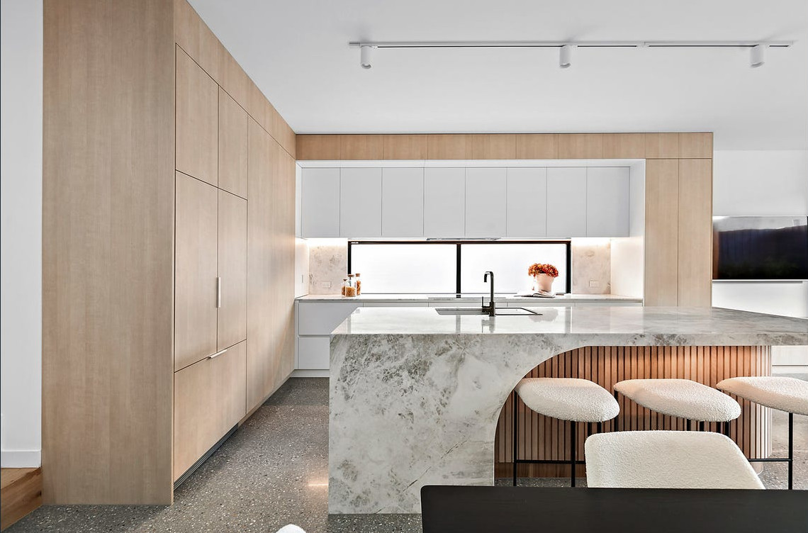 cuisine ouverte design bois et marbre cuisine ouverte design bois et marbre