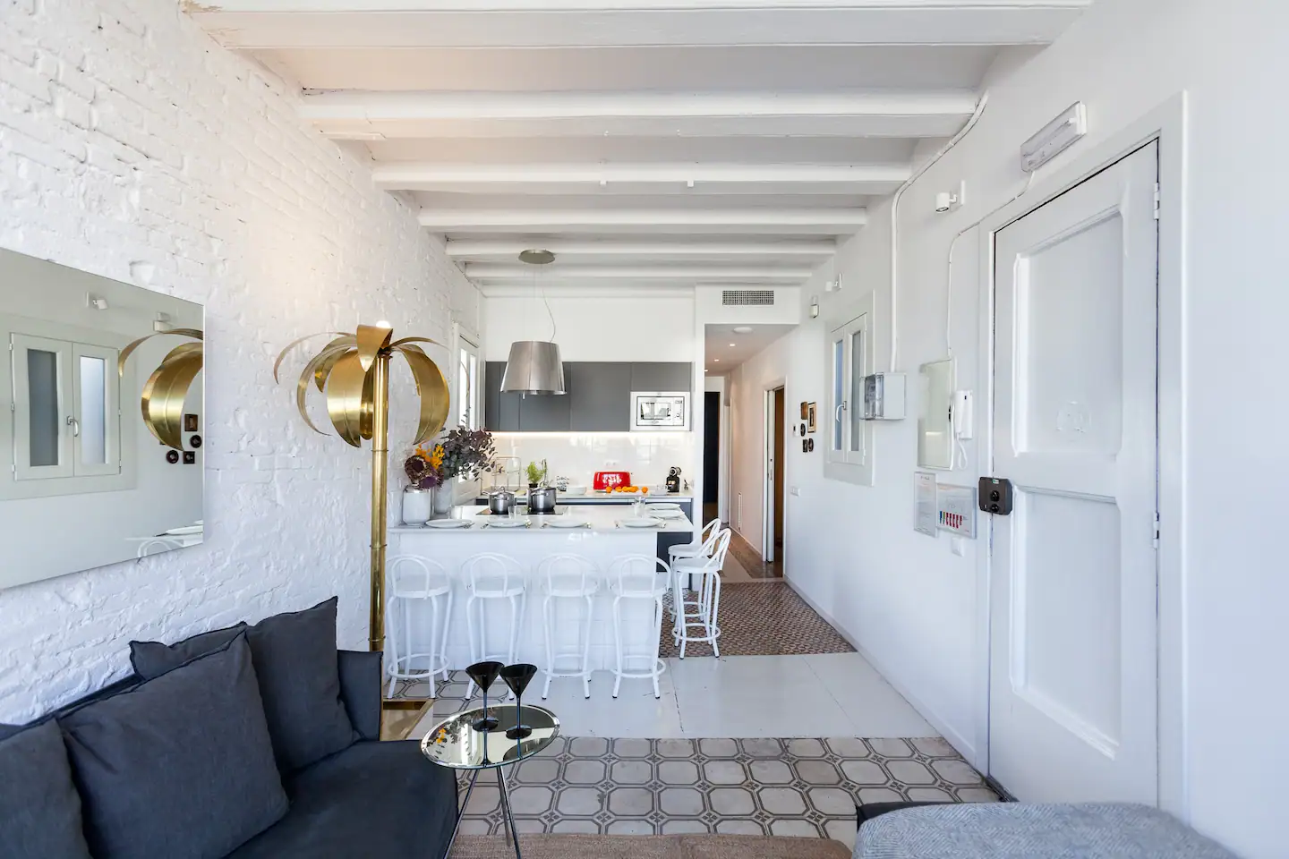 salon décoration contemporaine appartement avec terrasse Barcelone salon décoration contemporaine appartement avec terrasse Barcelone