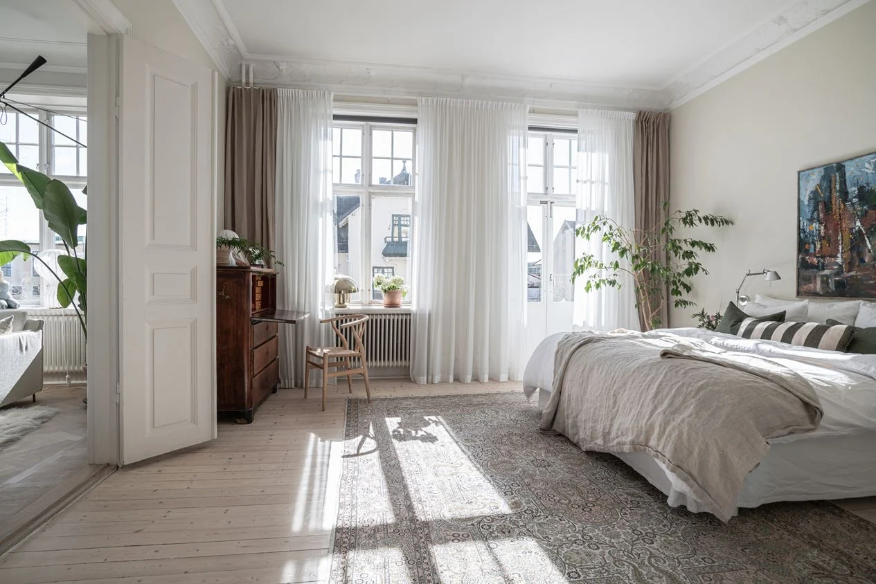 chambre décoration scandinave blanche