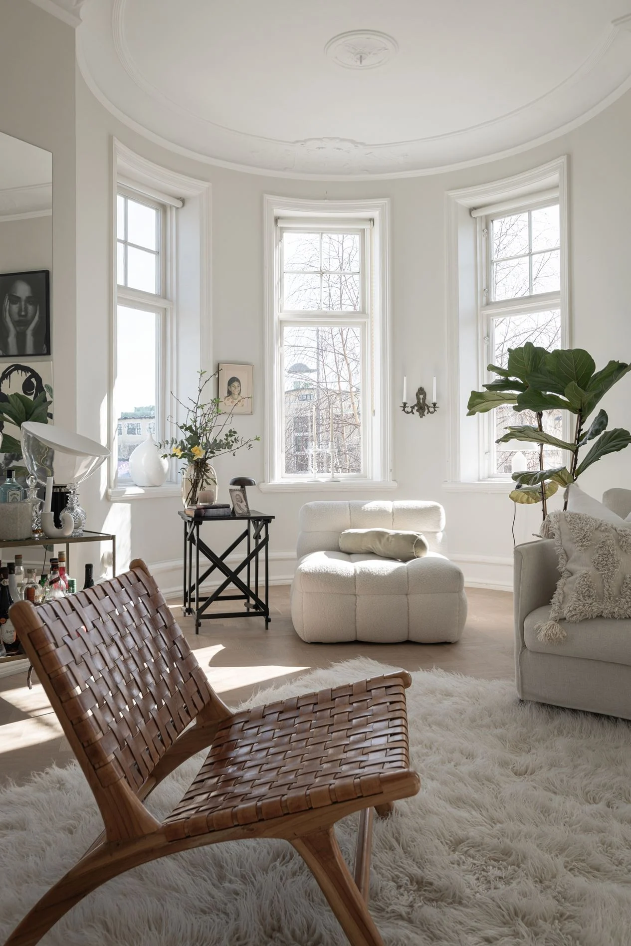salon décoration scandinave blanche