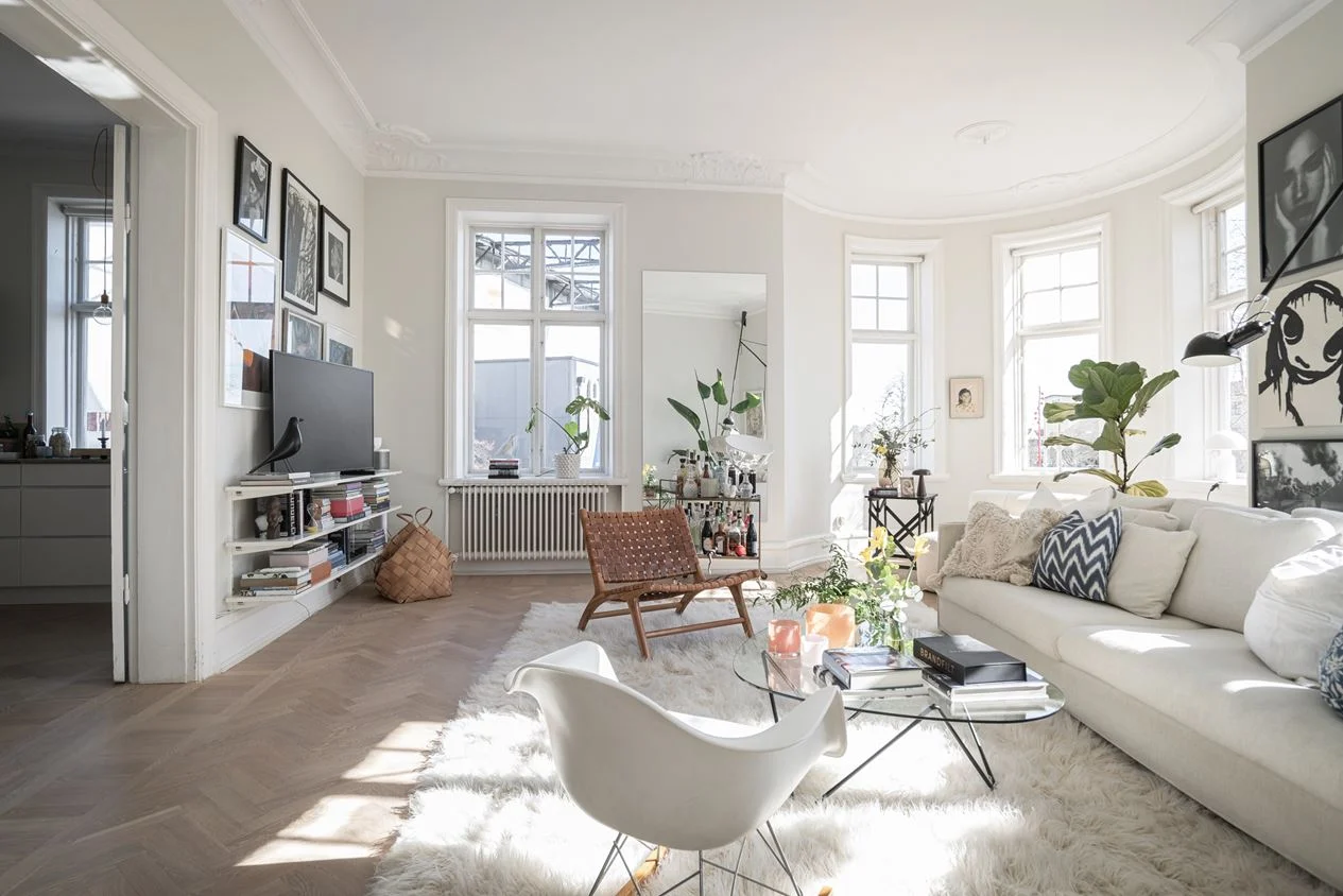 salon décoration scandinave blanche