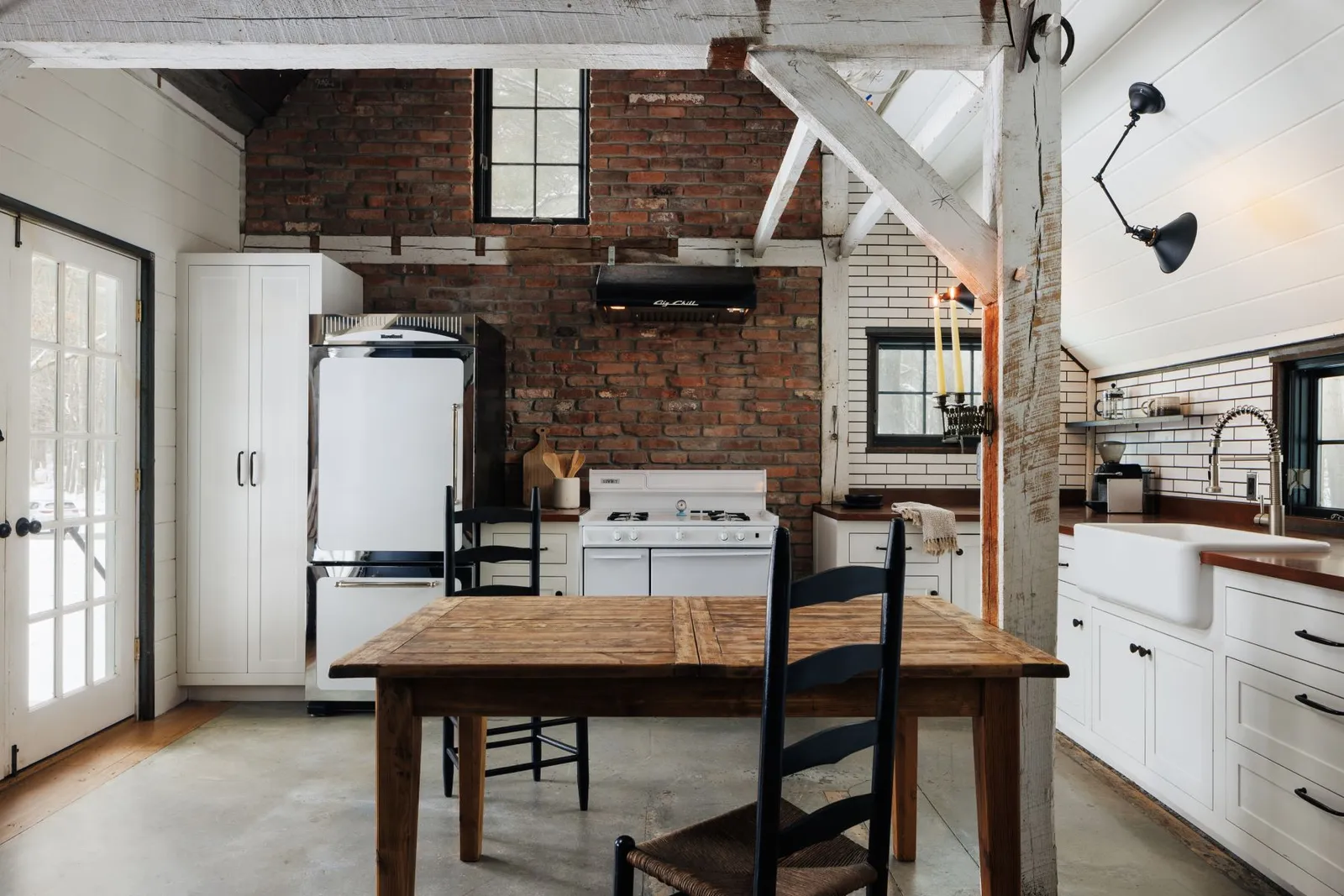 cuisine vintage avec poutres