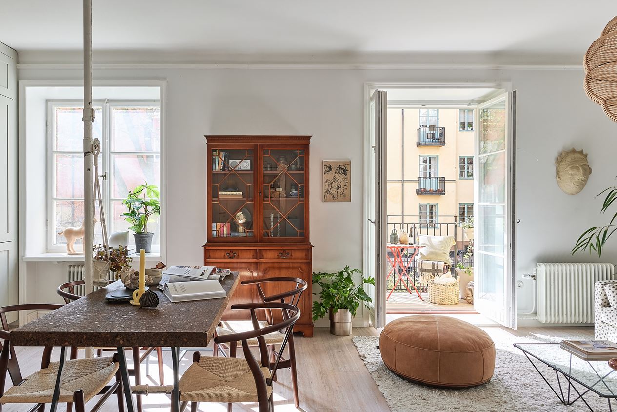 salon avec balcon studio 46m2