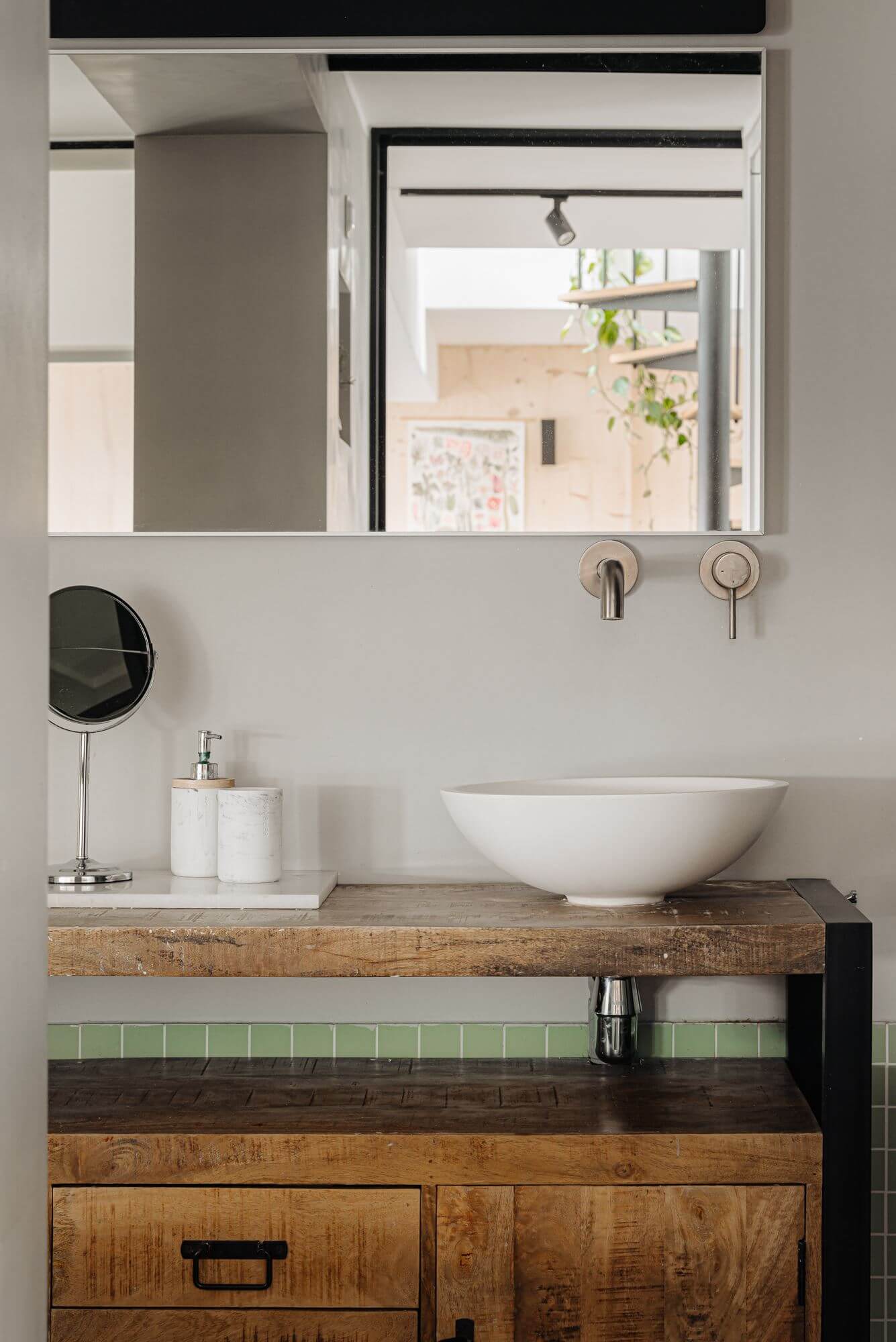 salle de bain verte et bois loft salle de bain verte et bois loft