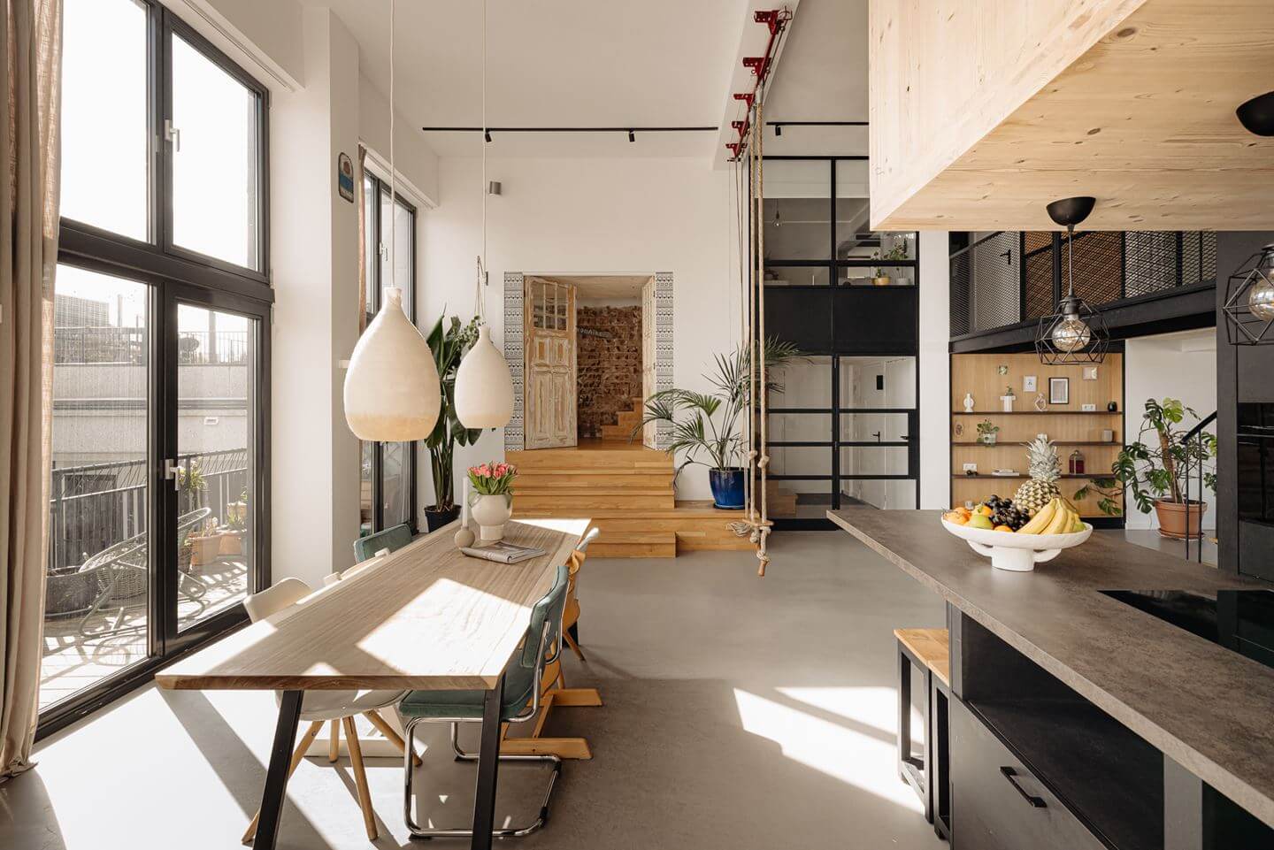salon avec cuisine ouverte loft Amsterdam salon avec cuisine ouverte loft Amsterdam