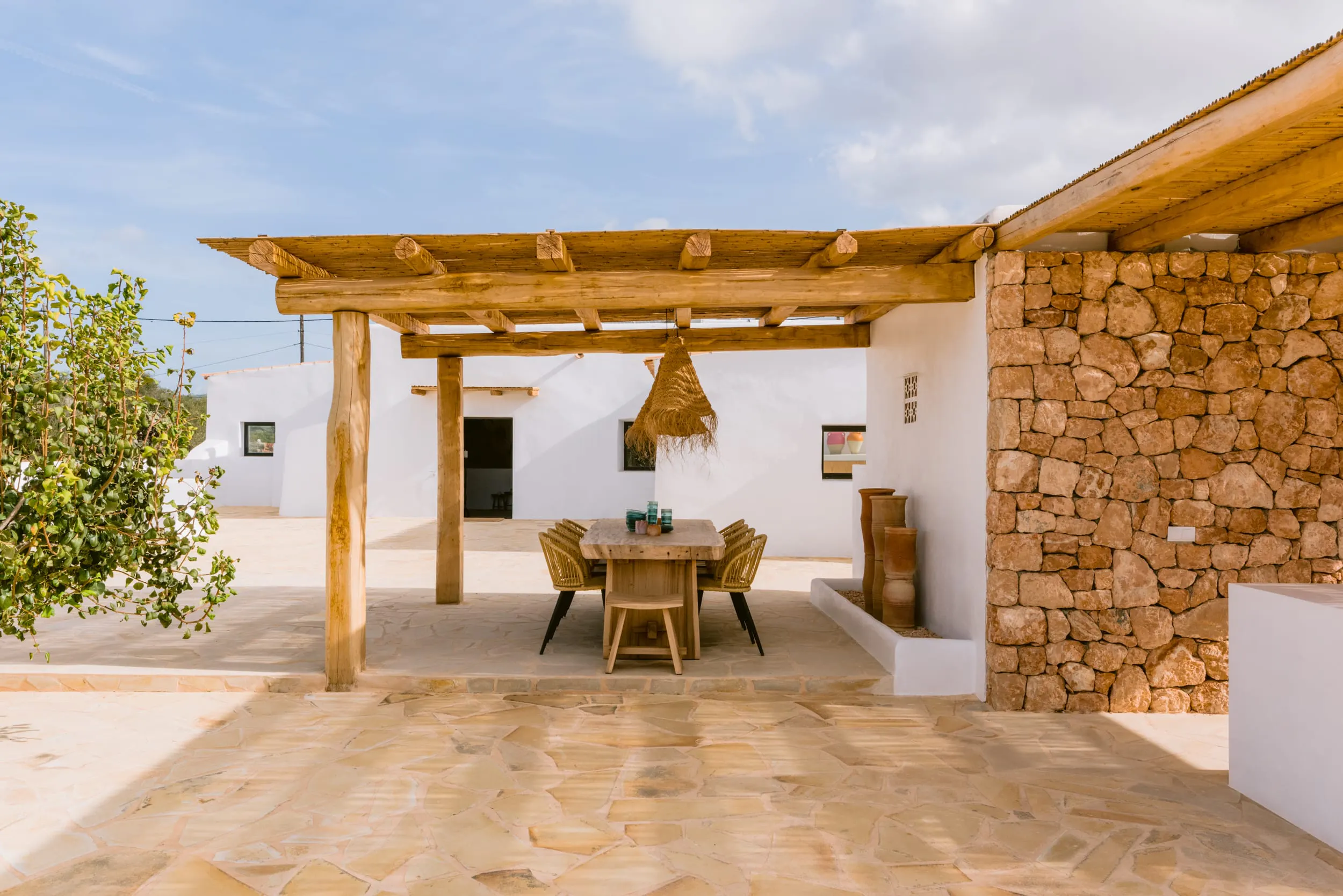 terrasse avec pergola bois maison Ibiza terrasse avec pergola bois maison Ibiza