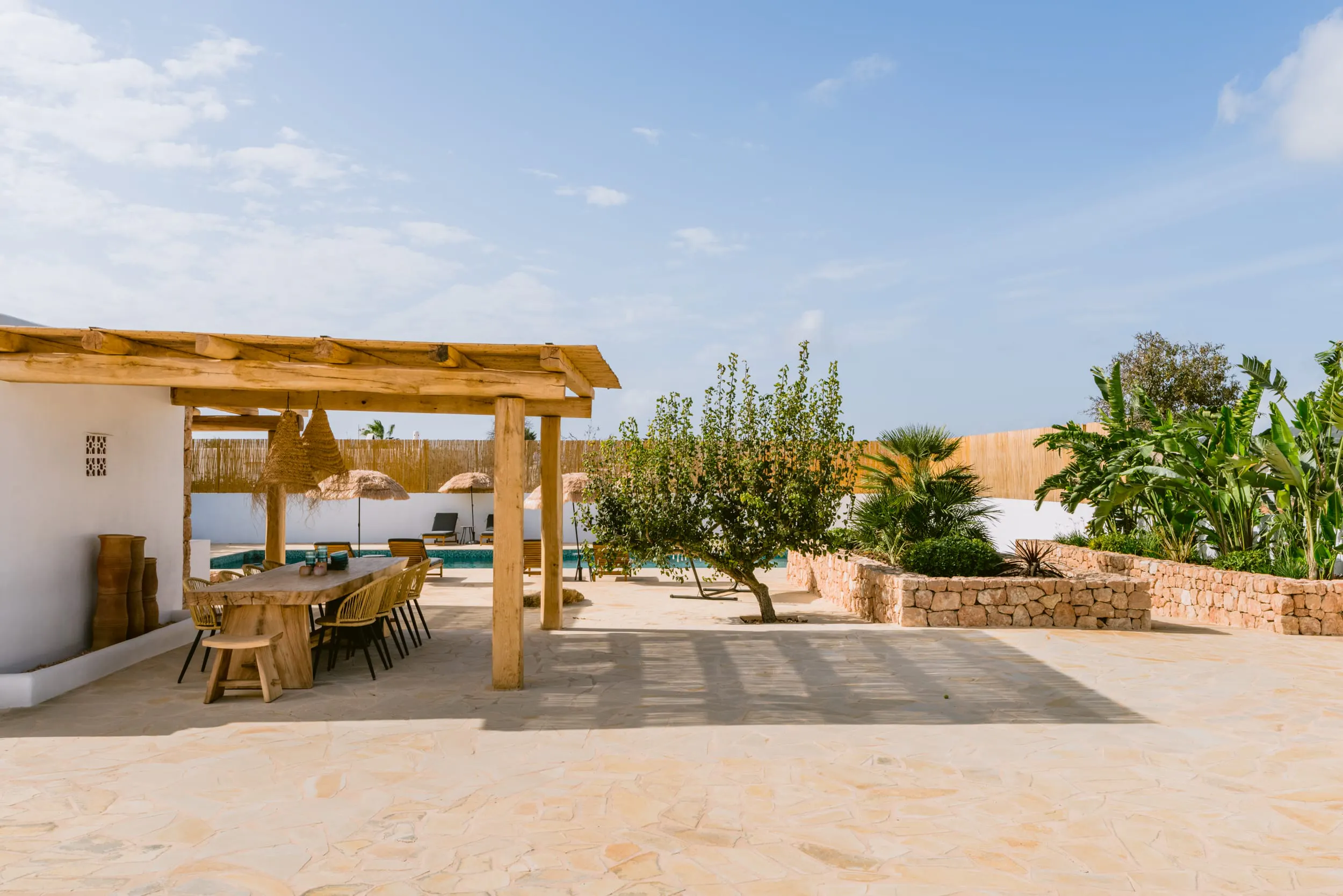 terrasse avec pergola bois maison Ibiza terrasse avec pergola bois maison Ibiza