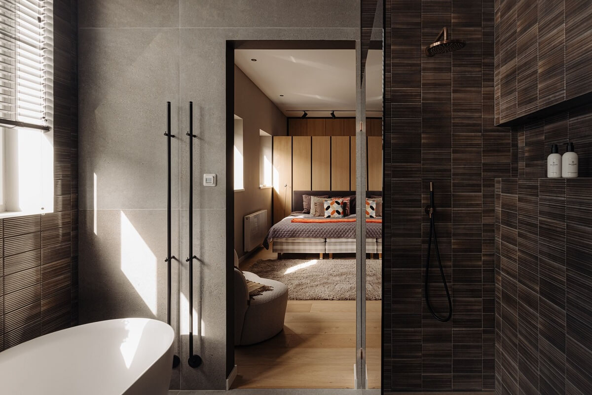 chambre avec salle de bain appartement contemporain chambre avec salle de bain appartement contemporain