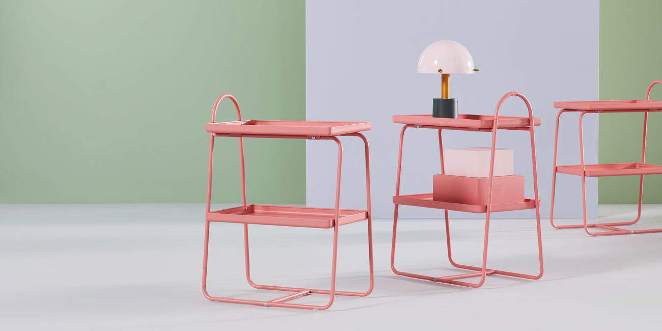 table d'appoint couleur corail