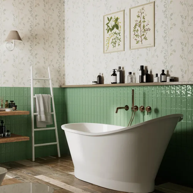 salle de bain vintage style campagne chic par Leroy Merlin
