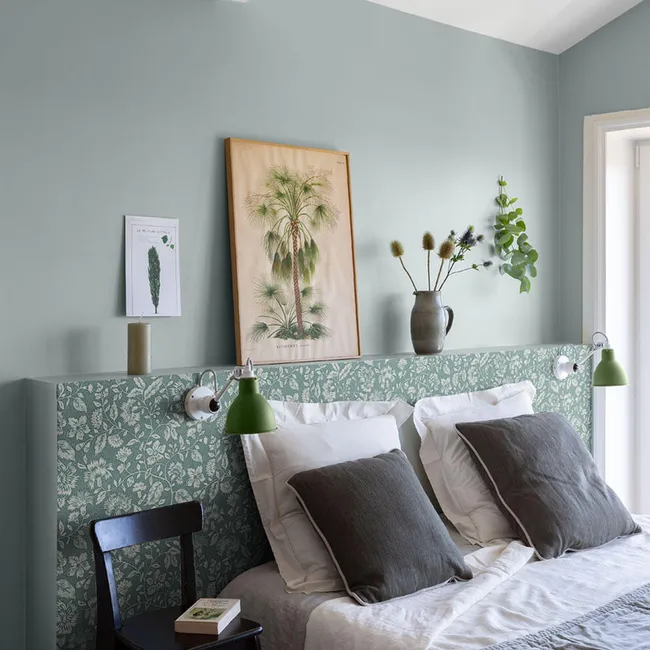 chambre murs verts