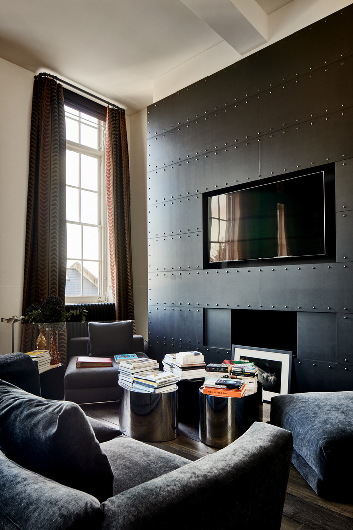 cheminée en acier dans loft
