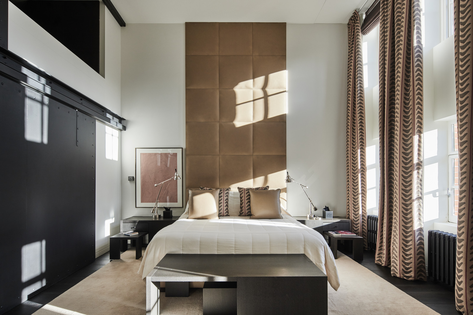 chambre décoration beige et noir