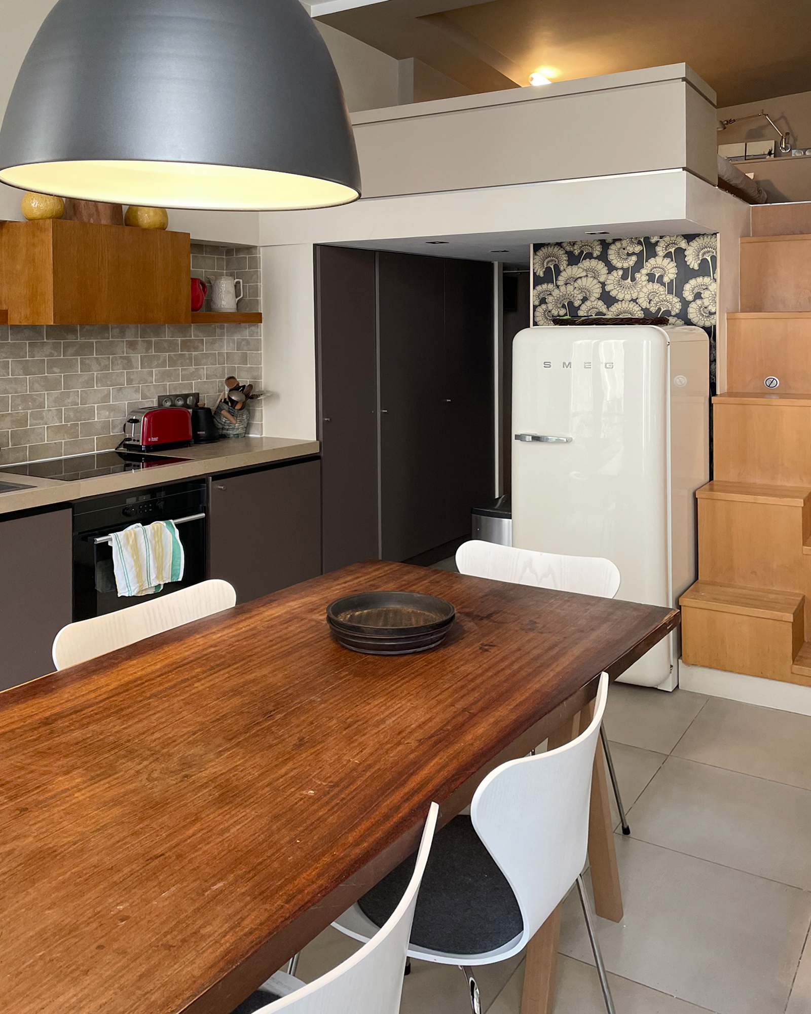 salle à manger et cuisine ouverte appartement 45m2 Paris