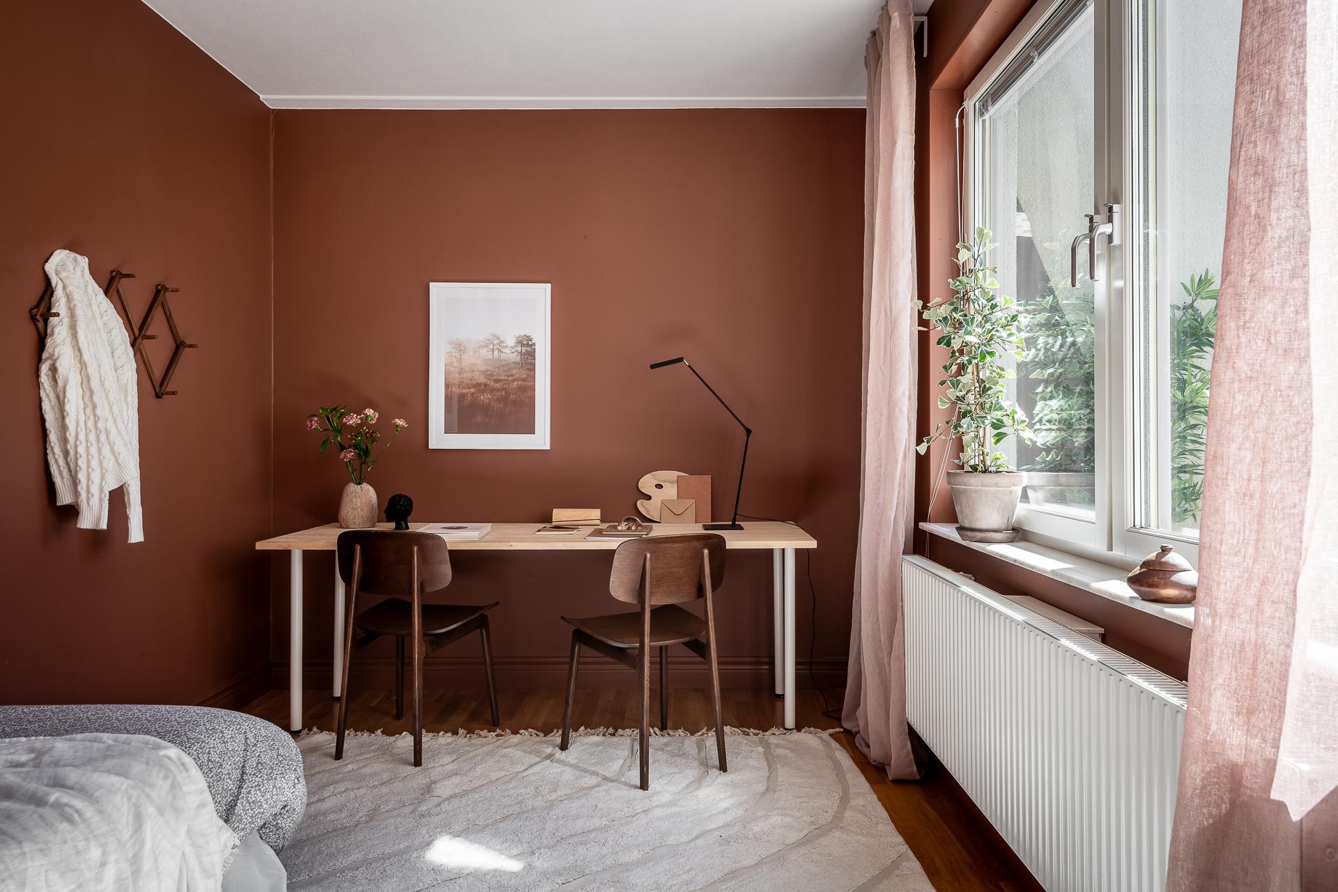 chambre terracotta décoration contemporaine