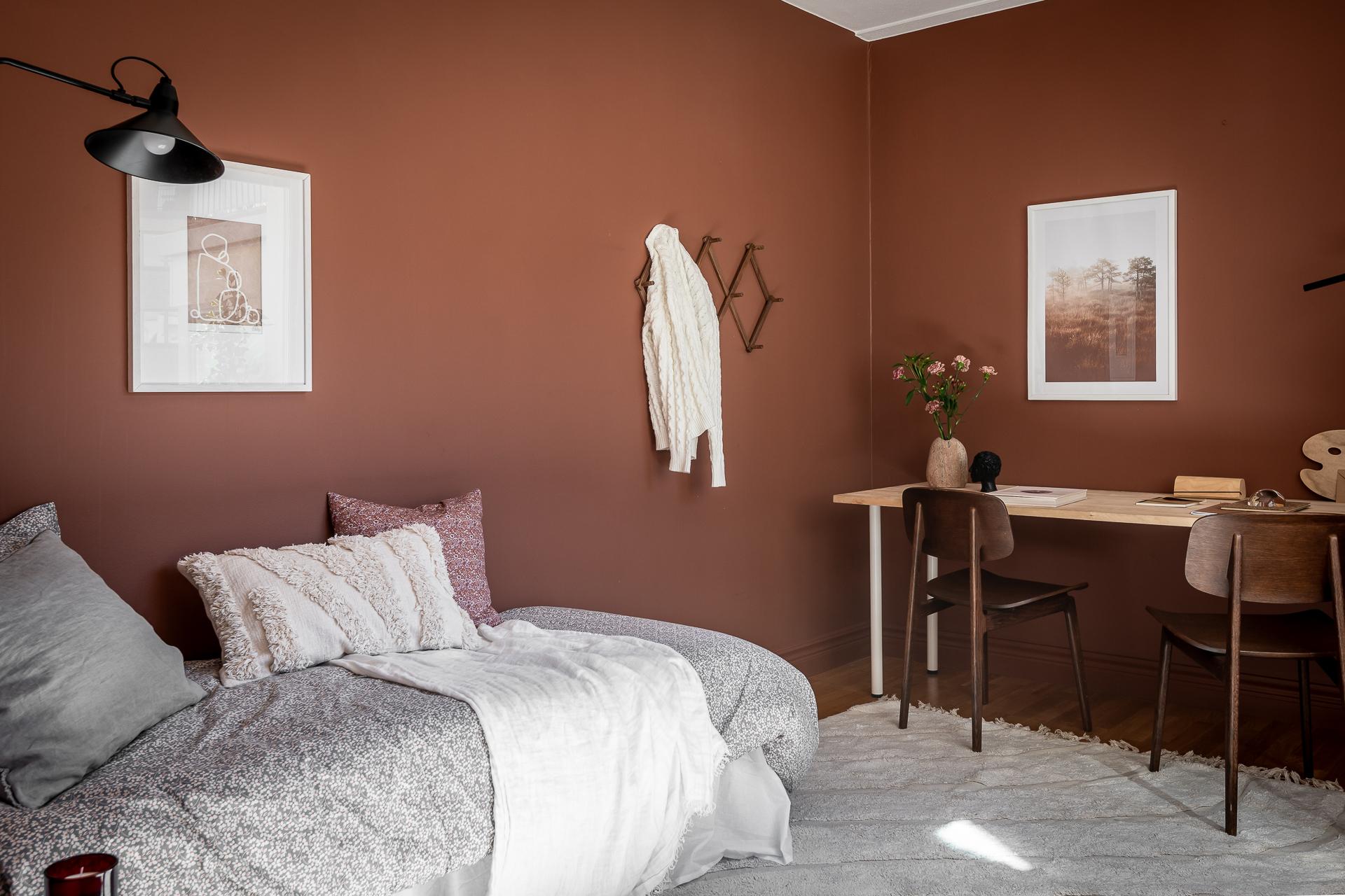 chambre terracotta décoration contemporaine
