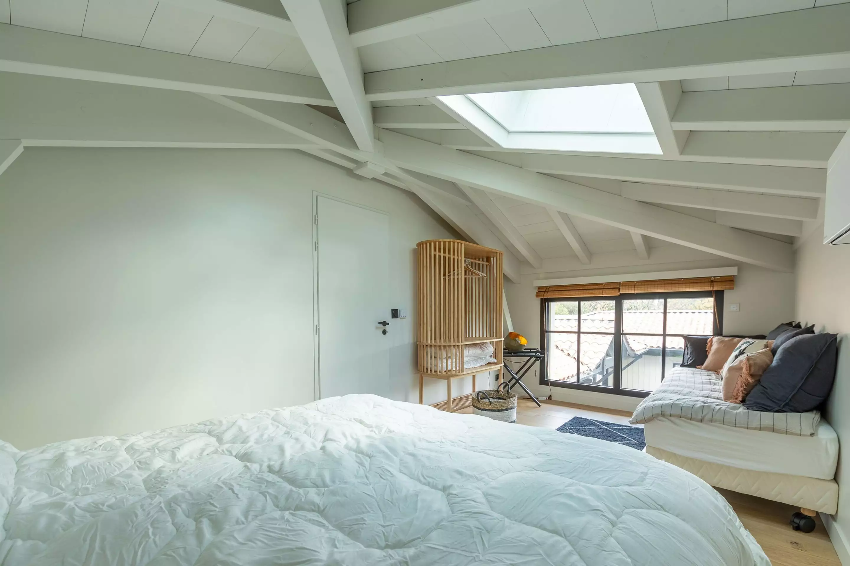 chambre blanche maison en bois Cap Ferret chambre blanche maison en bois Cap Ferret