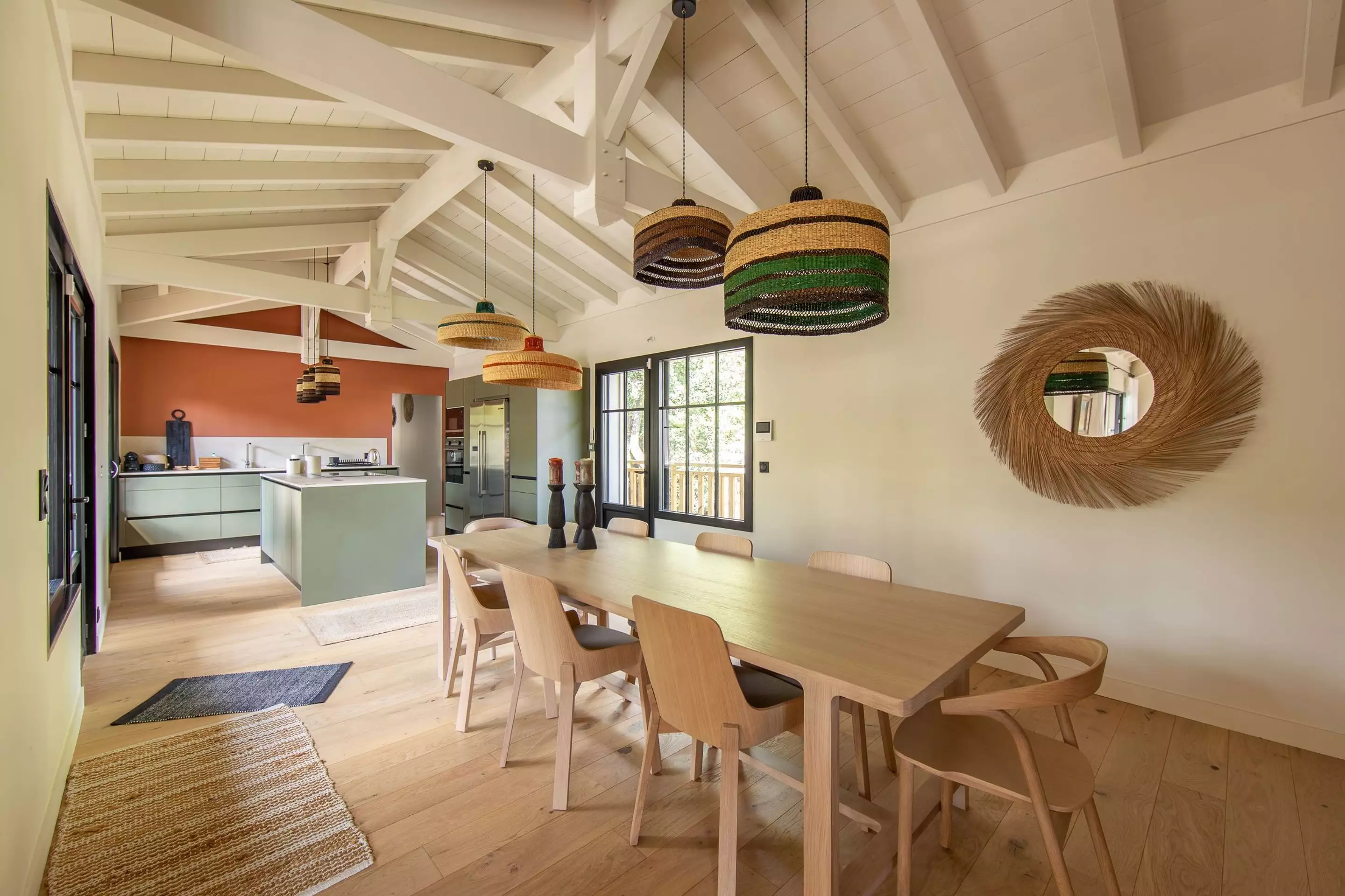 cuisine et salle à manger maison en bois Cap Ferret cuisine et salle à manger maison en bois Cap Ferret