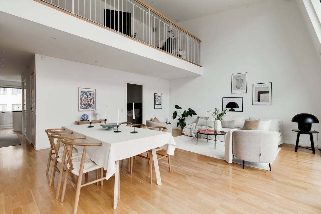 salon avec mezzanine appartement design