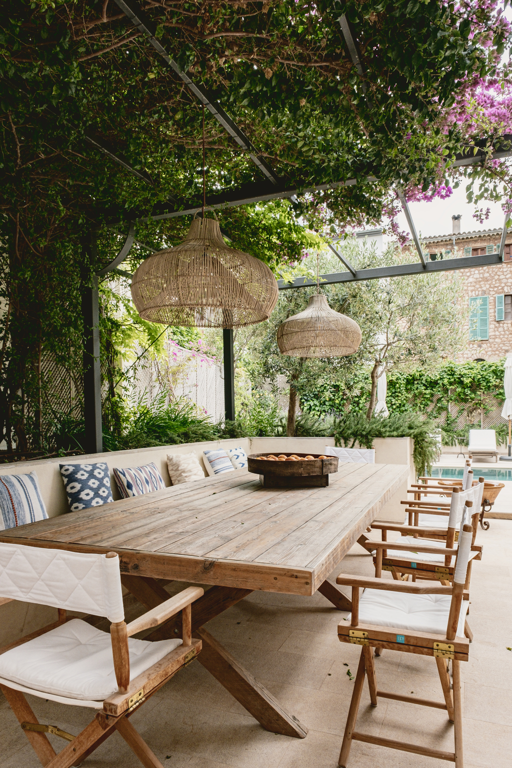 terrasse avec pergola acier