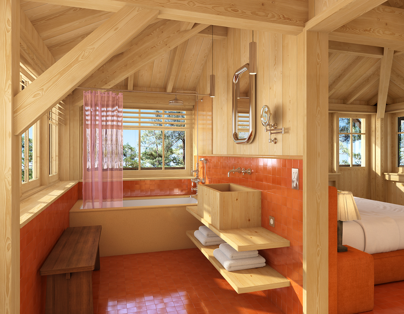 salle de bain maison en bois Le Cœur du Ferret Iconic House salle de bain maison en bois Le Cœur du Ferret Iconic House