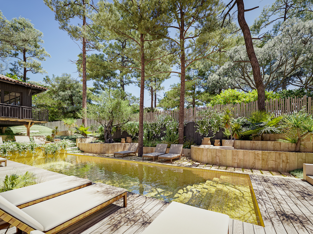 jardin et piscine maison en bois Le Cœur du Ferret Iconic House jardin et piscine maison en bois Le Cœur du Ferret Iconic House