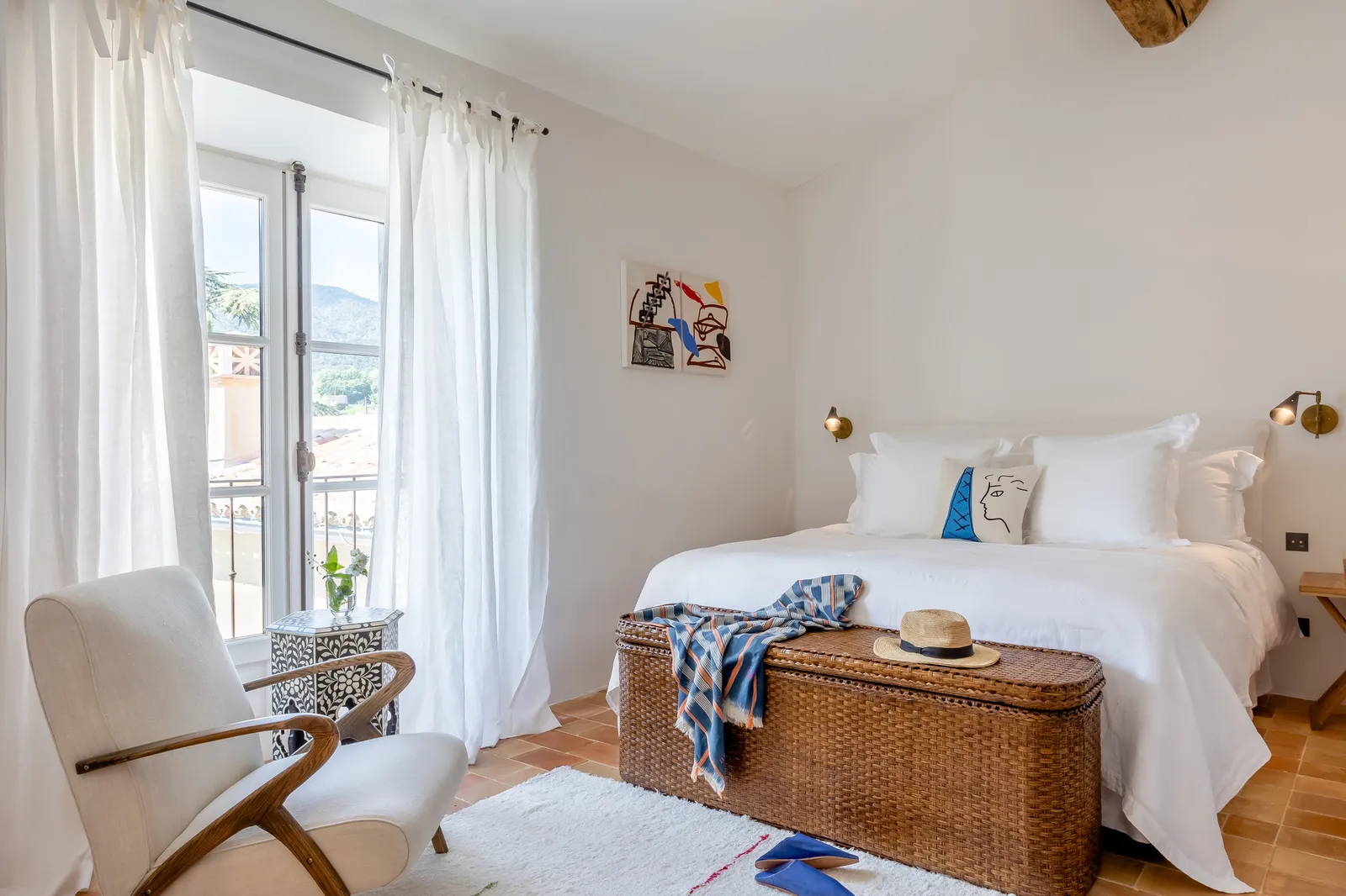 chambre décoration rustique chic le Mas des Infermières