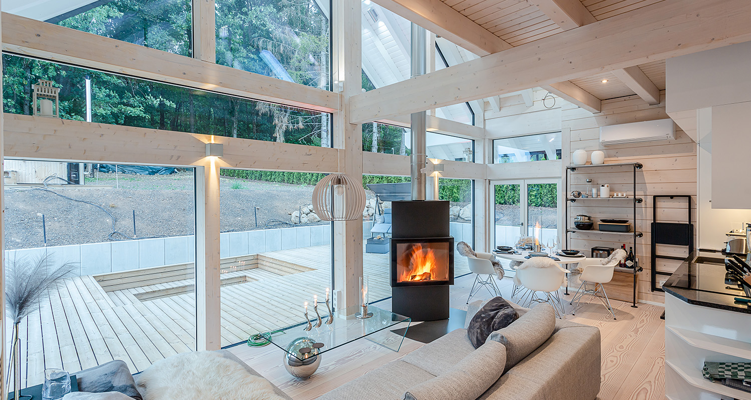 salon baies vitrées maison en bois salon baies vitrées maison en bois