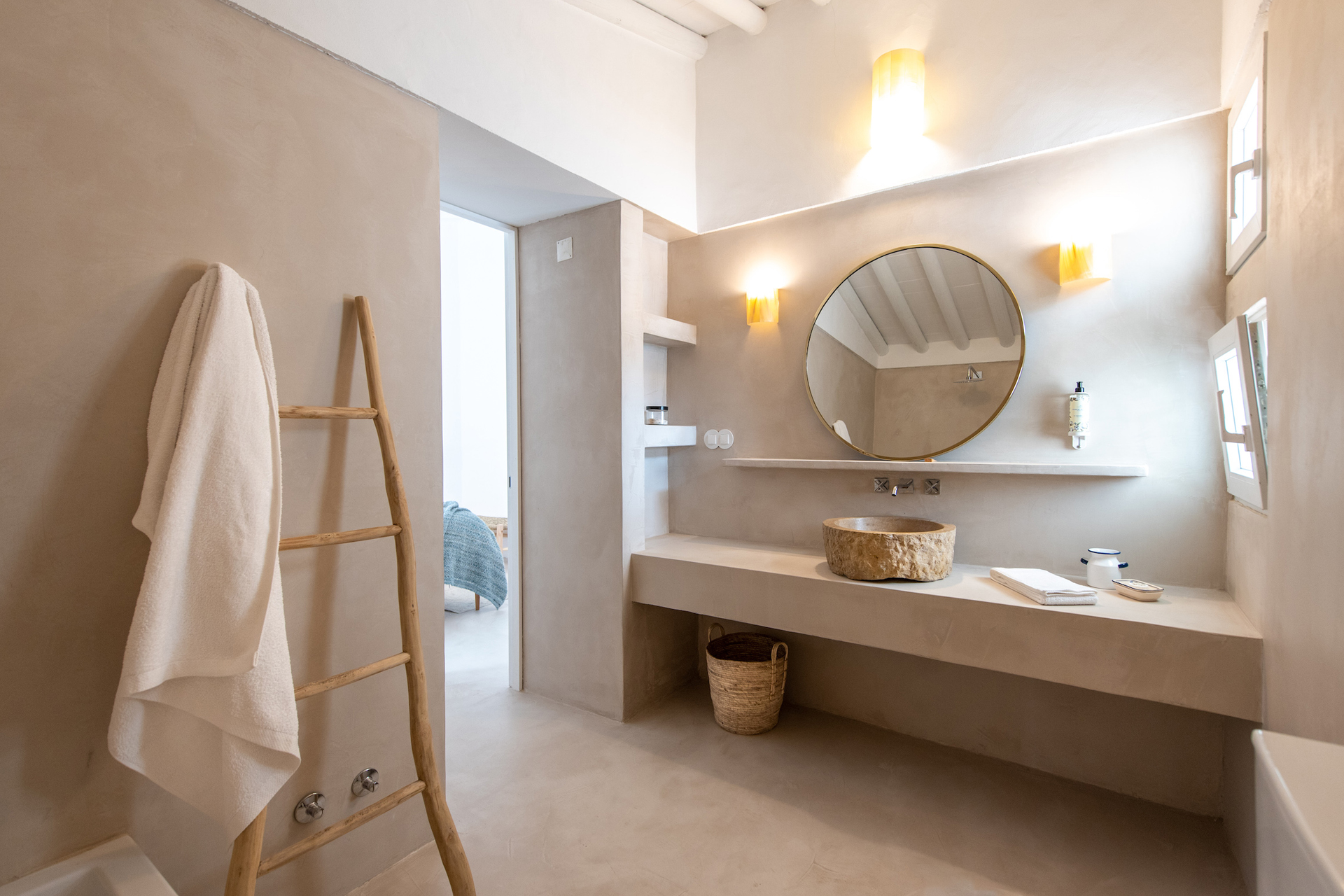 salle de bain décoration rustique chic