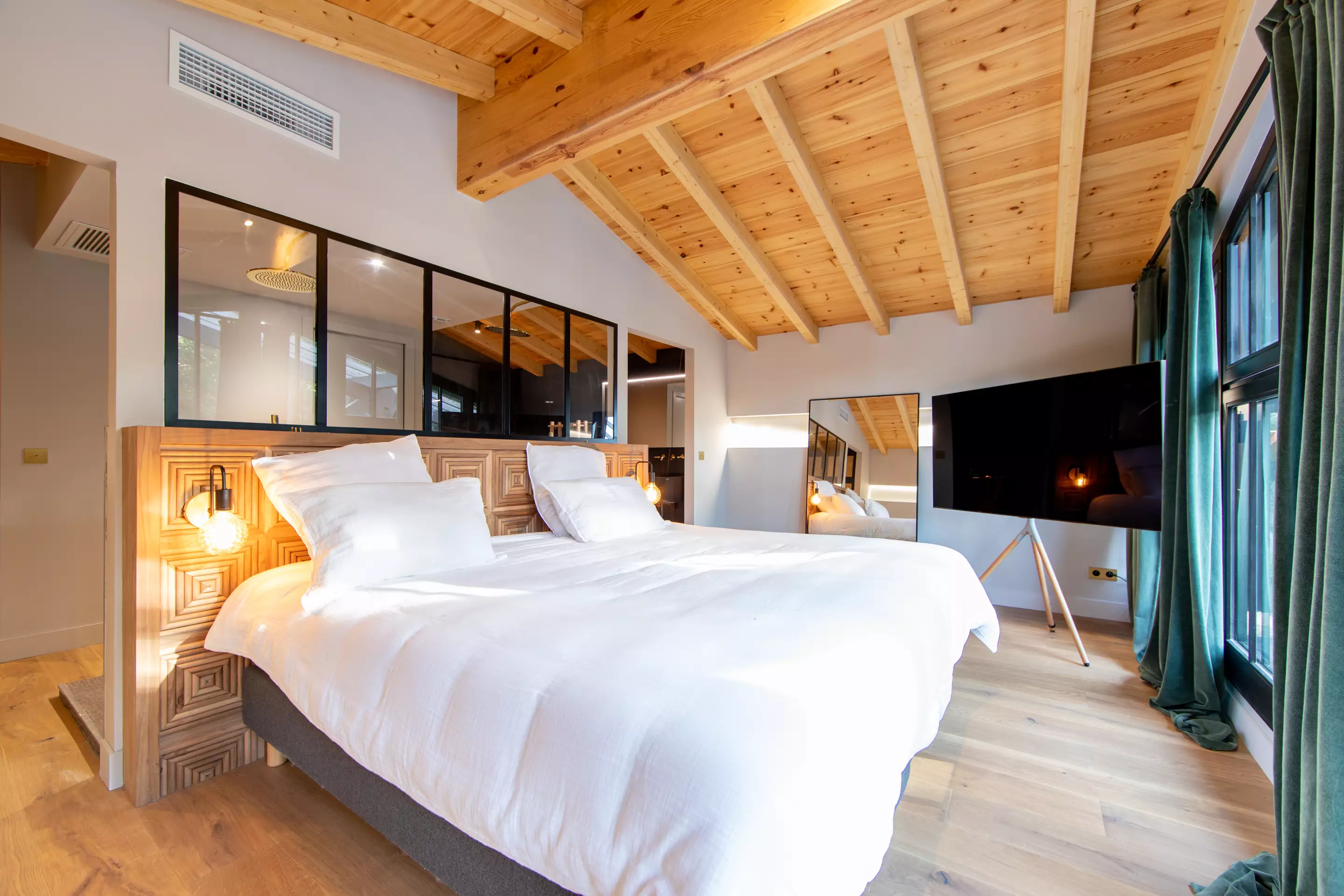 chambre maison en bois Villa Lucy Le Cap Ferret chambre maison en bois Villa Lucy Le Cap Ferret