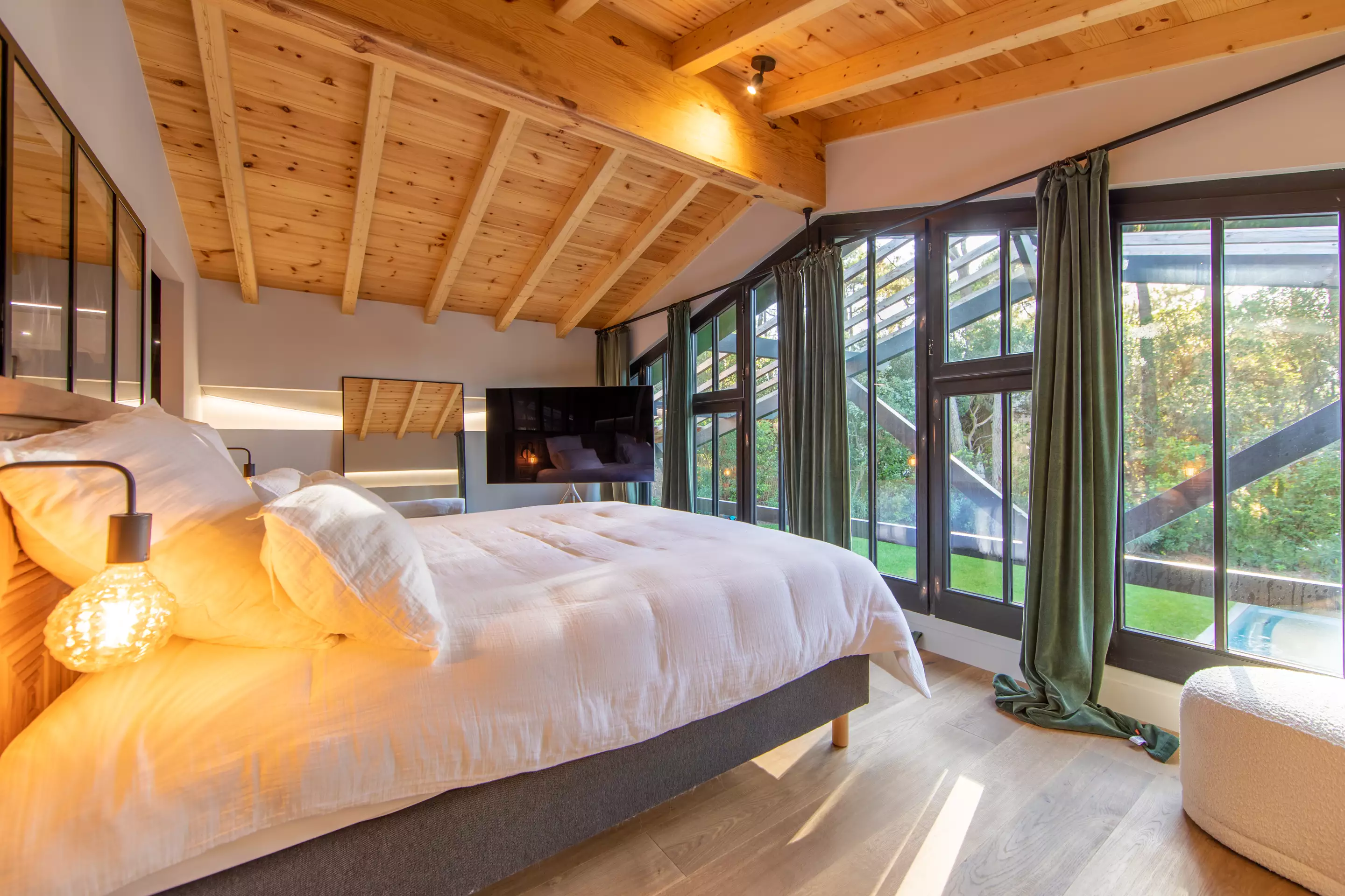 chambre maison en bois Villa Lucy Le Cap Ferret chambre maison en bois Villa Lucy Le Cap Ferret