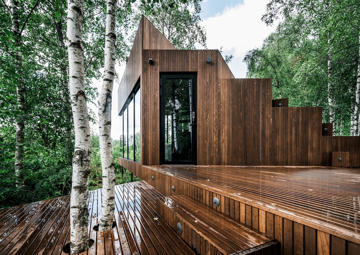 terrasse petite maison en bois Maidla Nature Villa