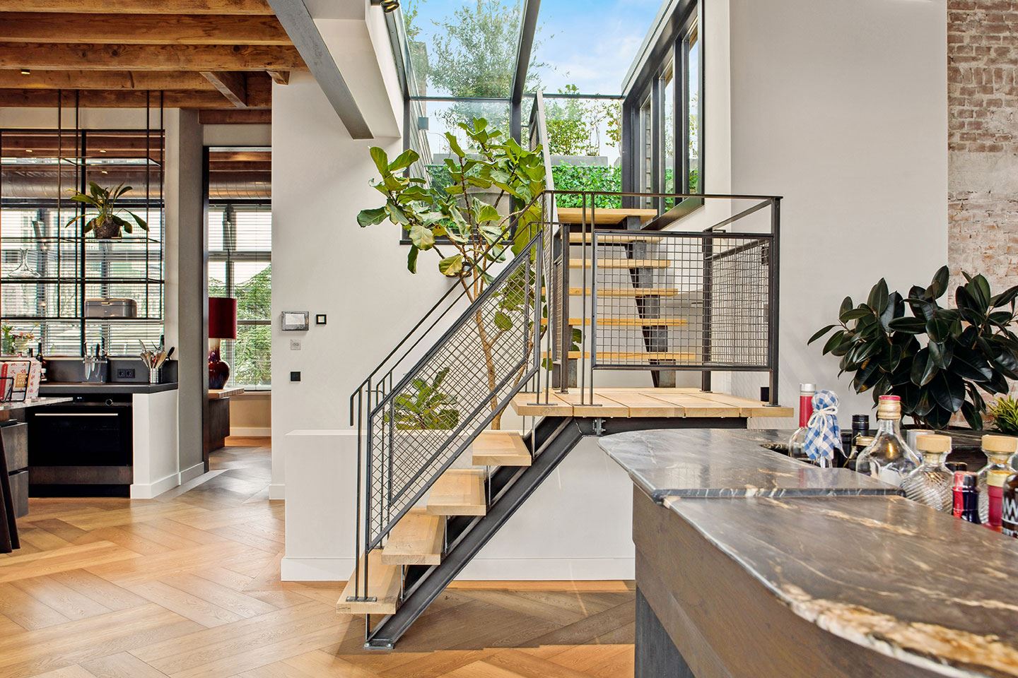 escalier penthouse avec terrasse décoration contemporaine escalier penthouse avec terrasse décoration contemporaine