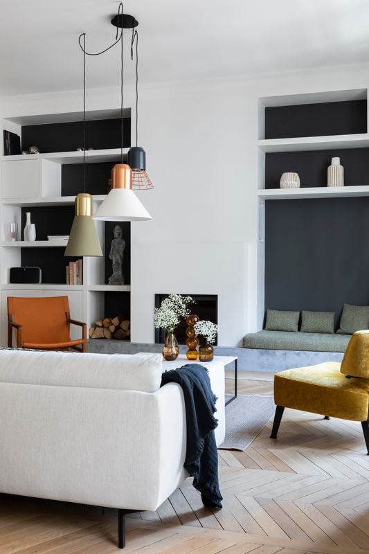 salon appartement haussmannien rénové Photo © Pauline Le Goff