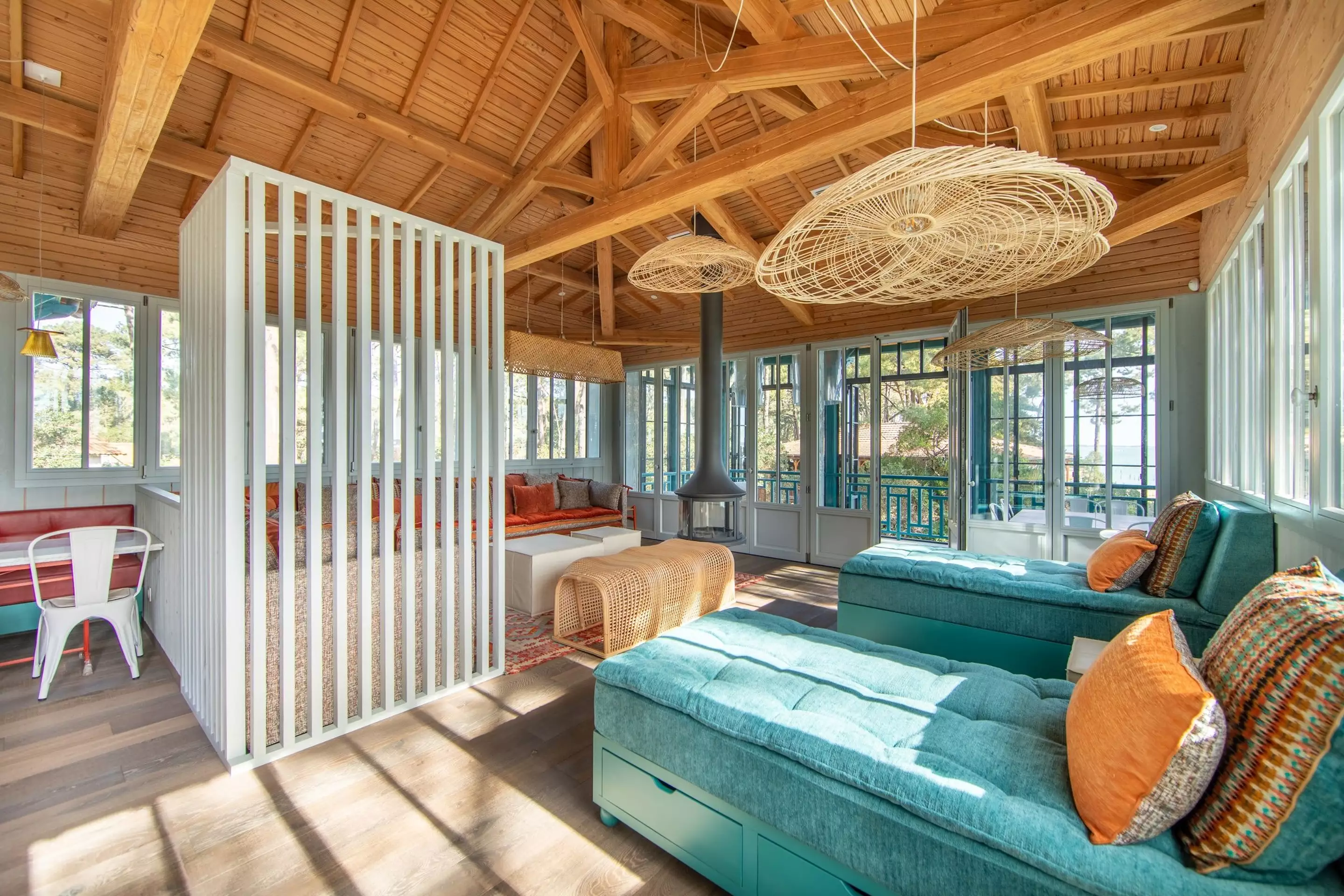 salon maison en bois le Cap Ferret villa Persan salon maison en bois le Cap Ferret villa Persan
