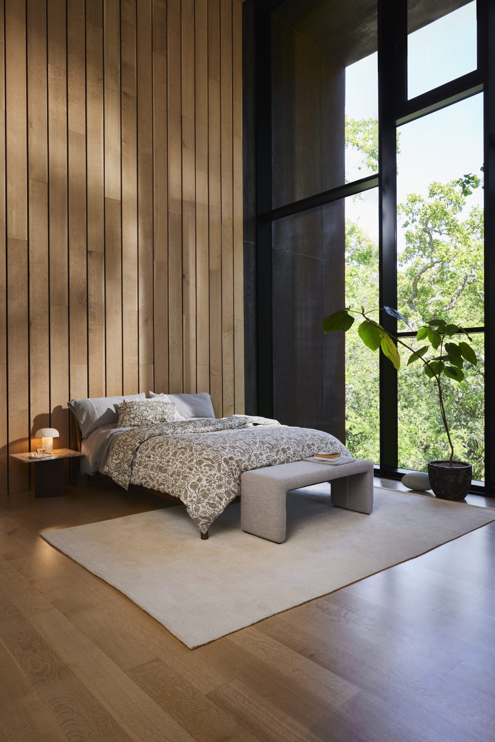 chambre maison contemporaine mur bois