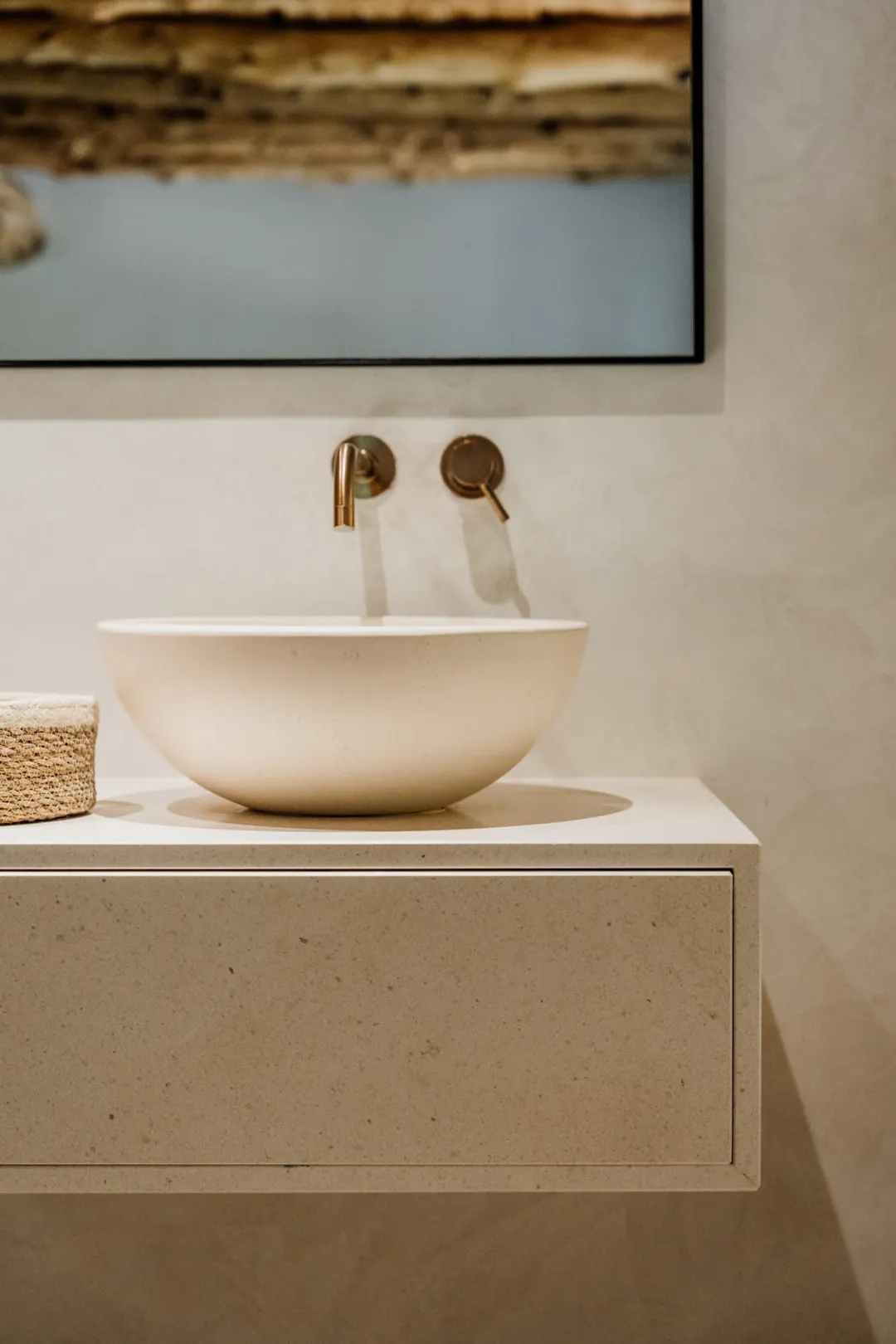 salle de bain maison rustique chic à Ibiza