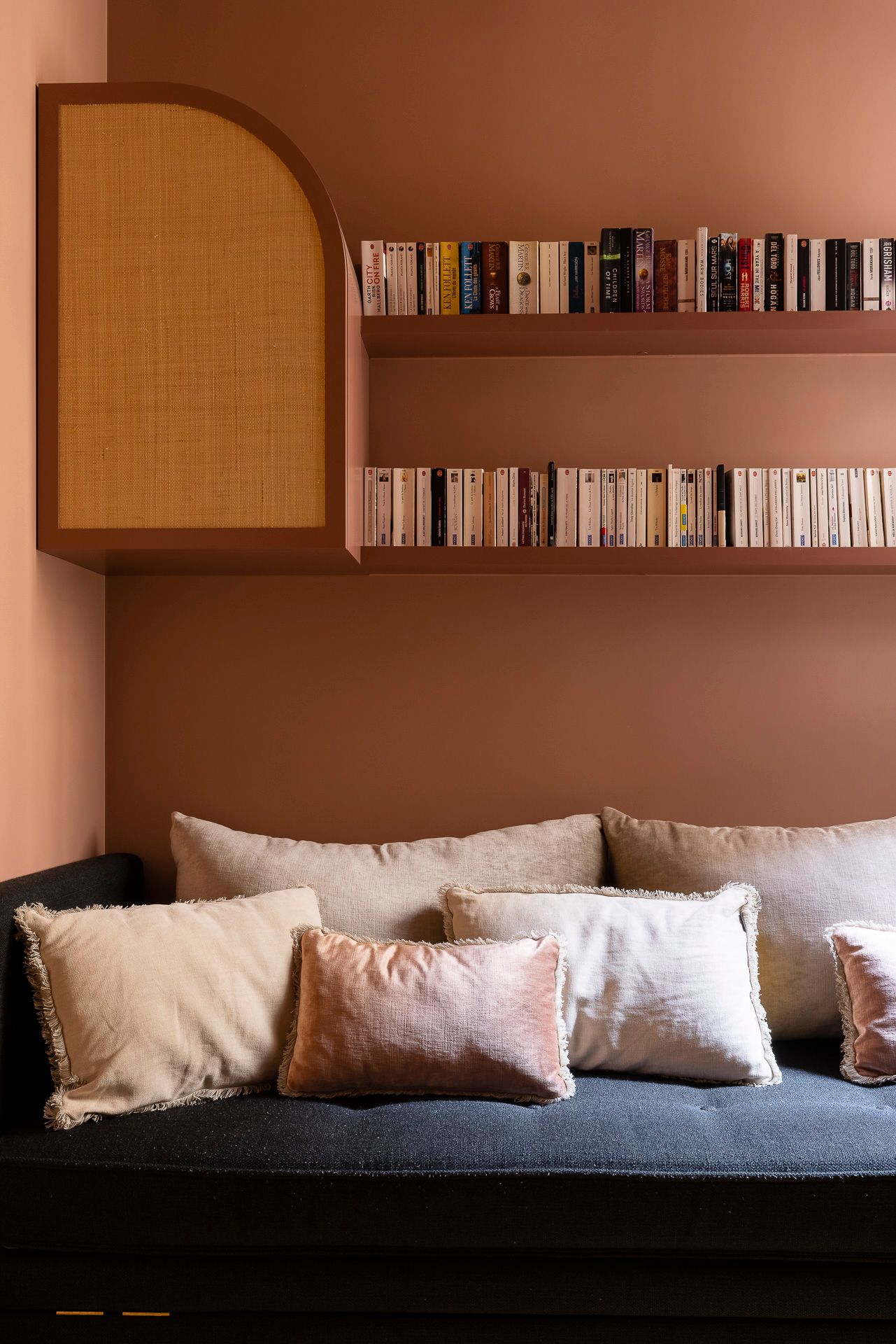 chambre décoration terracotta appartement haussmannien rénové Paris 