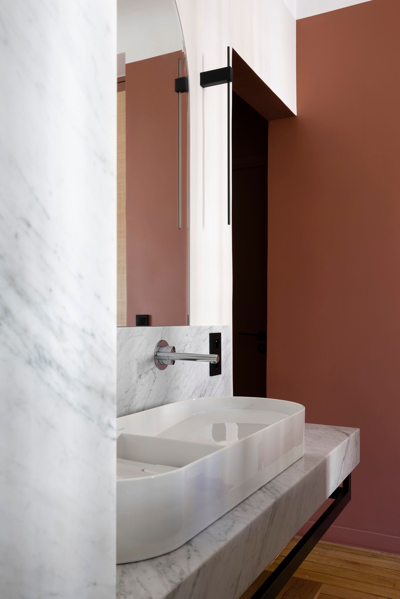 salle de bain design appartement haussmannien rénové Paris 