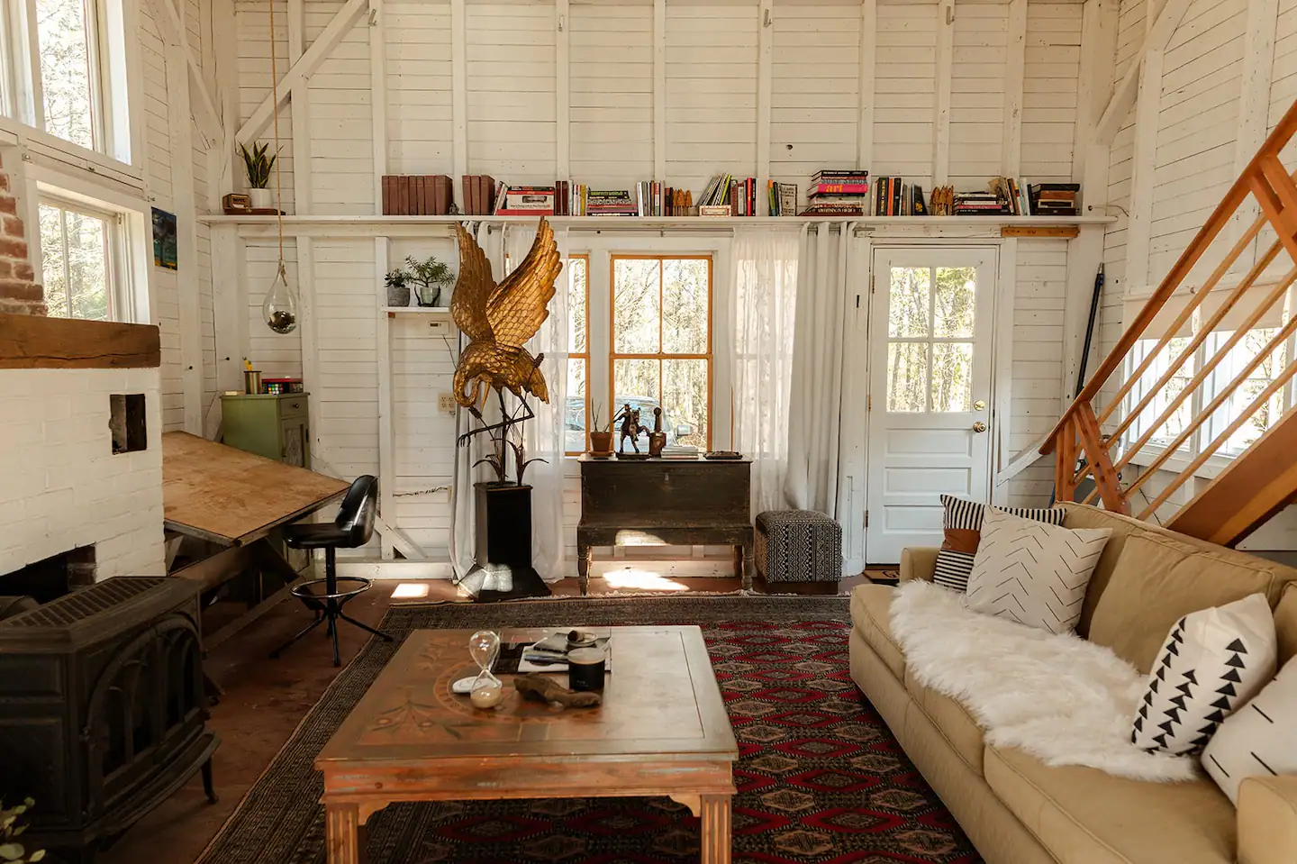 salon loft rustique dans ancien atelier d salon loft rustique dans ancien atelier d'artiste