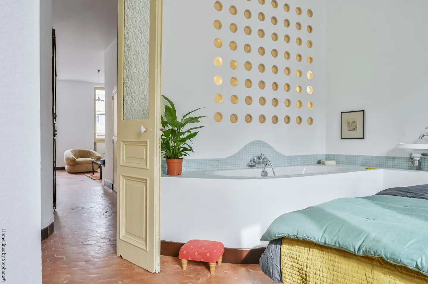 chambre avec baignoire