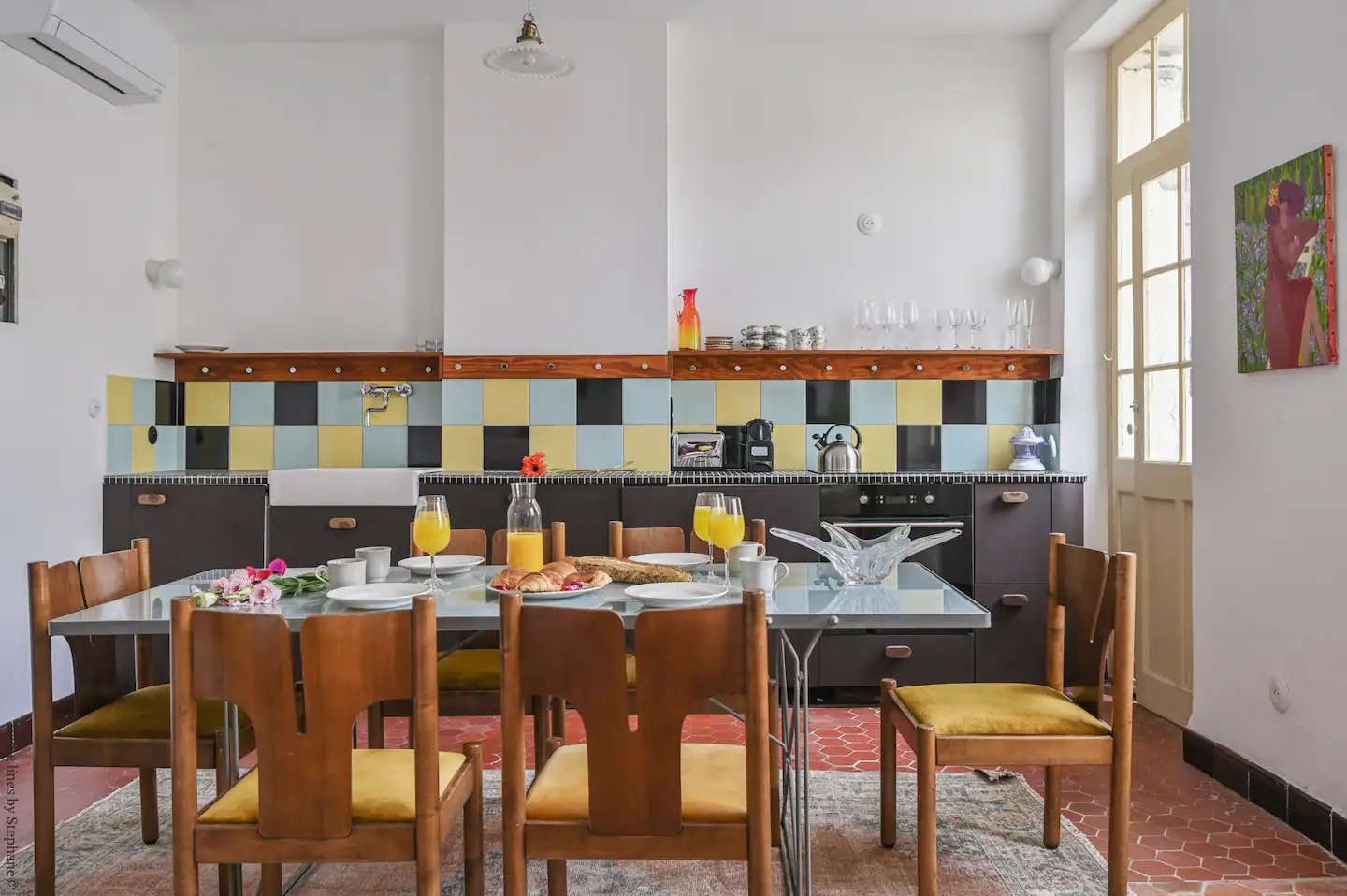cuisine décoration vintage appartement de 75m2 à Marseille
