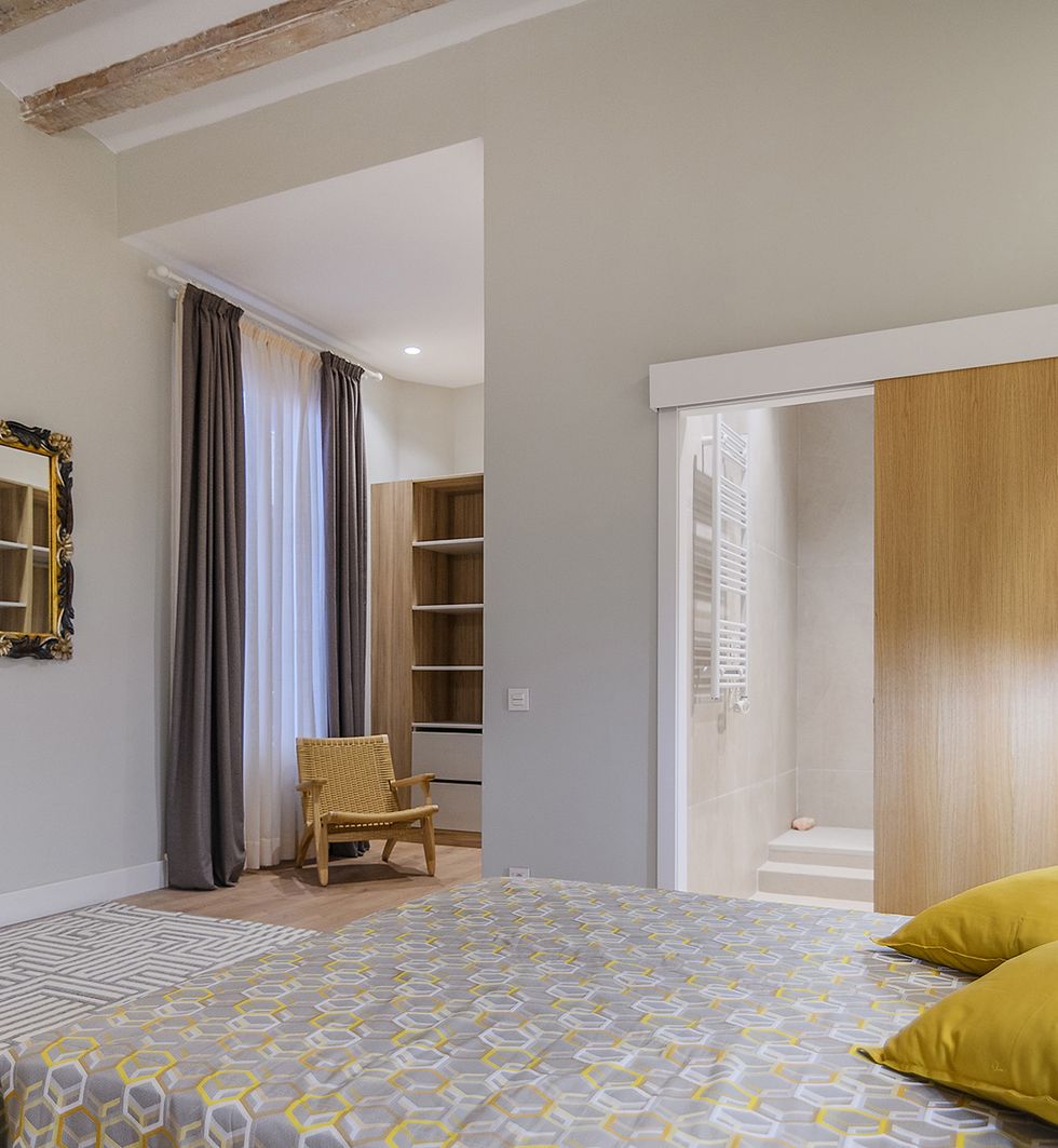 chambre avec salle de bain décoration rustique chic et contemporaine