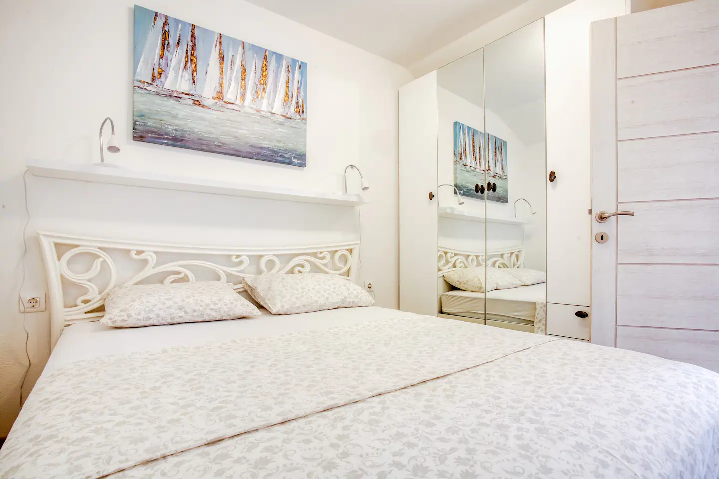 chambre blanche rustique