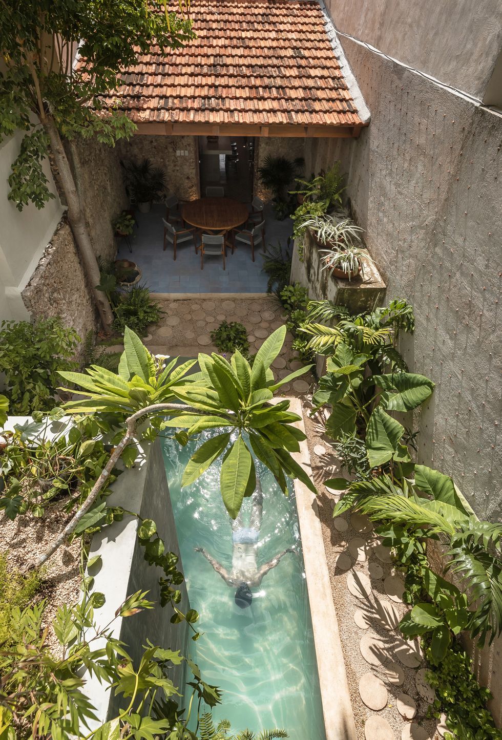 jardin avec petite piscine maison rénovée Merida jardin avec petite piscine maison rénovée Merida