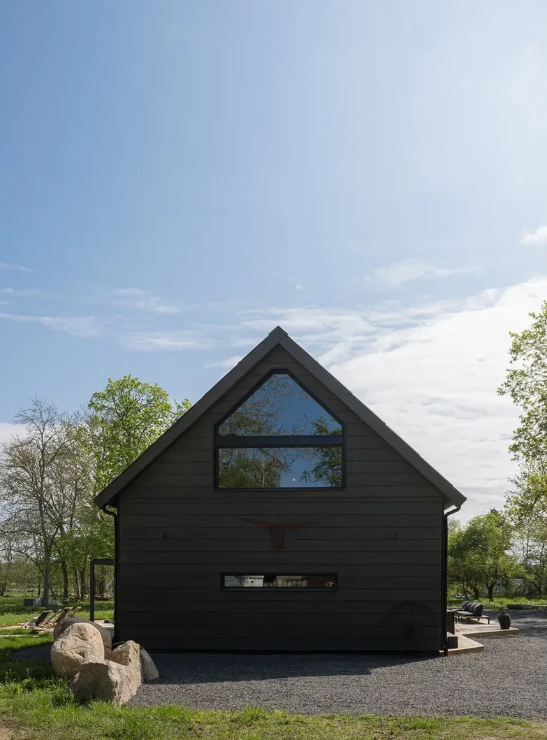 maison en bois noir