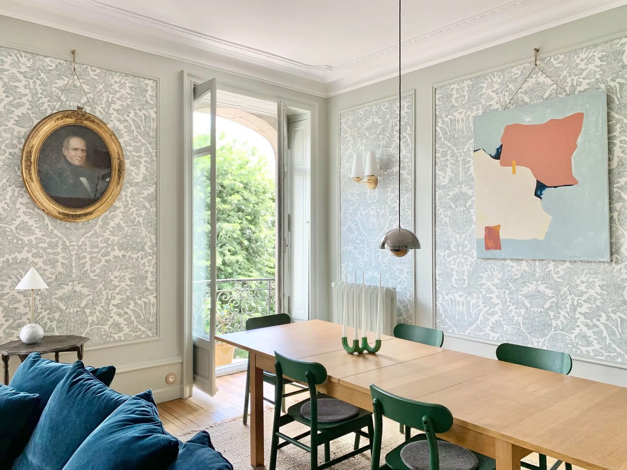 salon et salle à manger vintage mur papier-peint