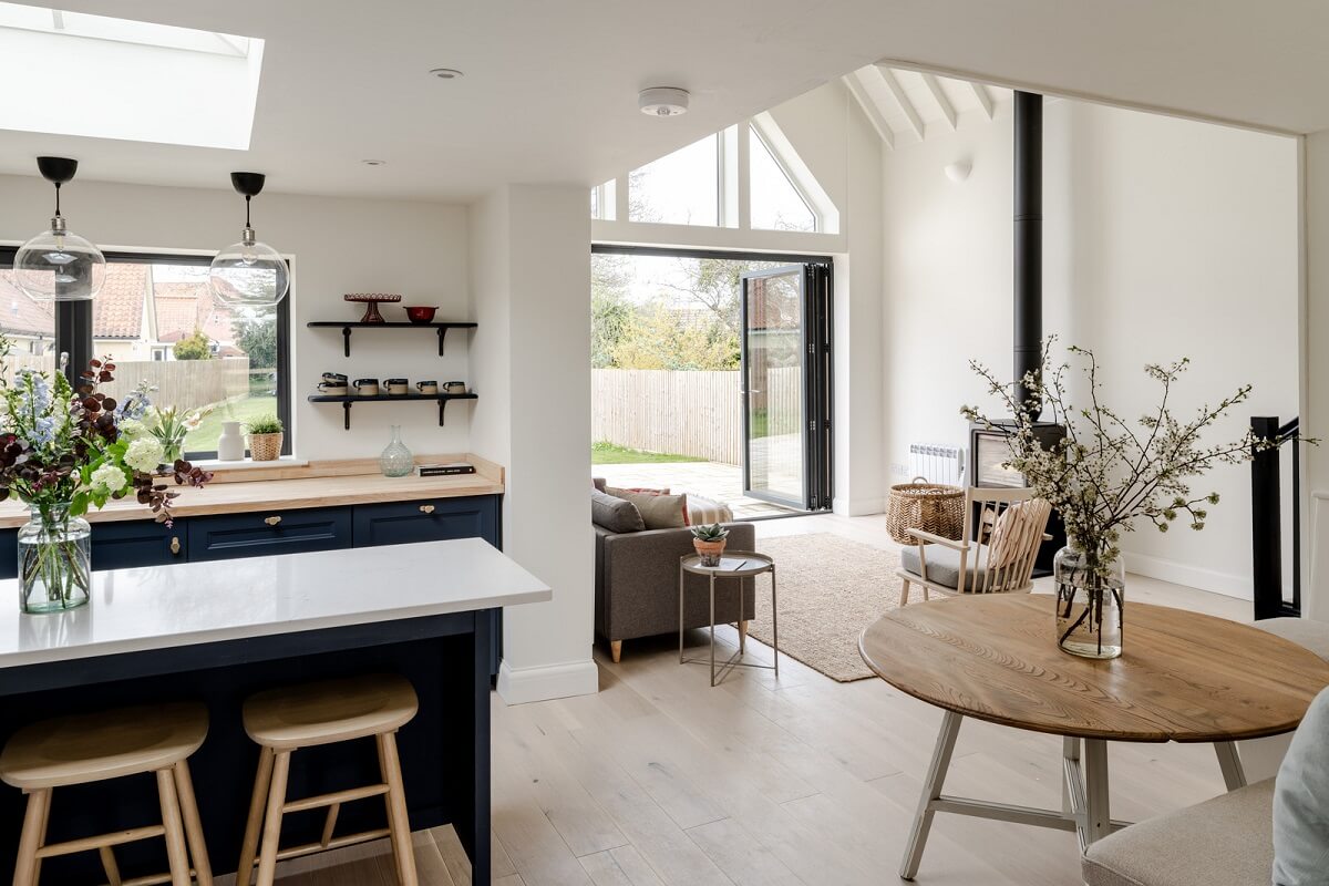 cuisine et salon double hauteur maison en bois cuisine et salon double hauteur maison en bois