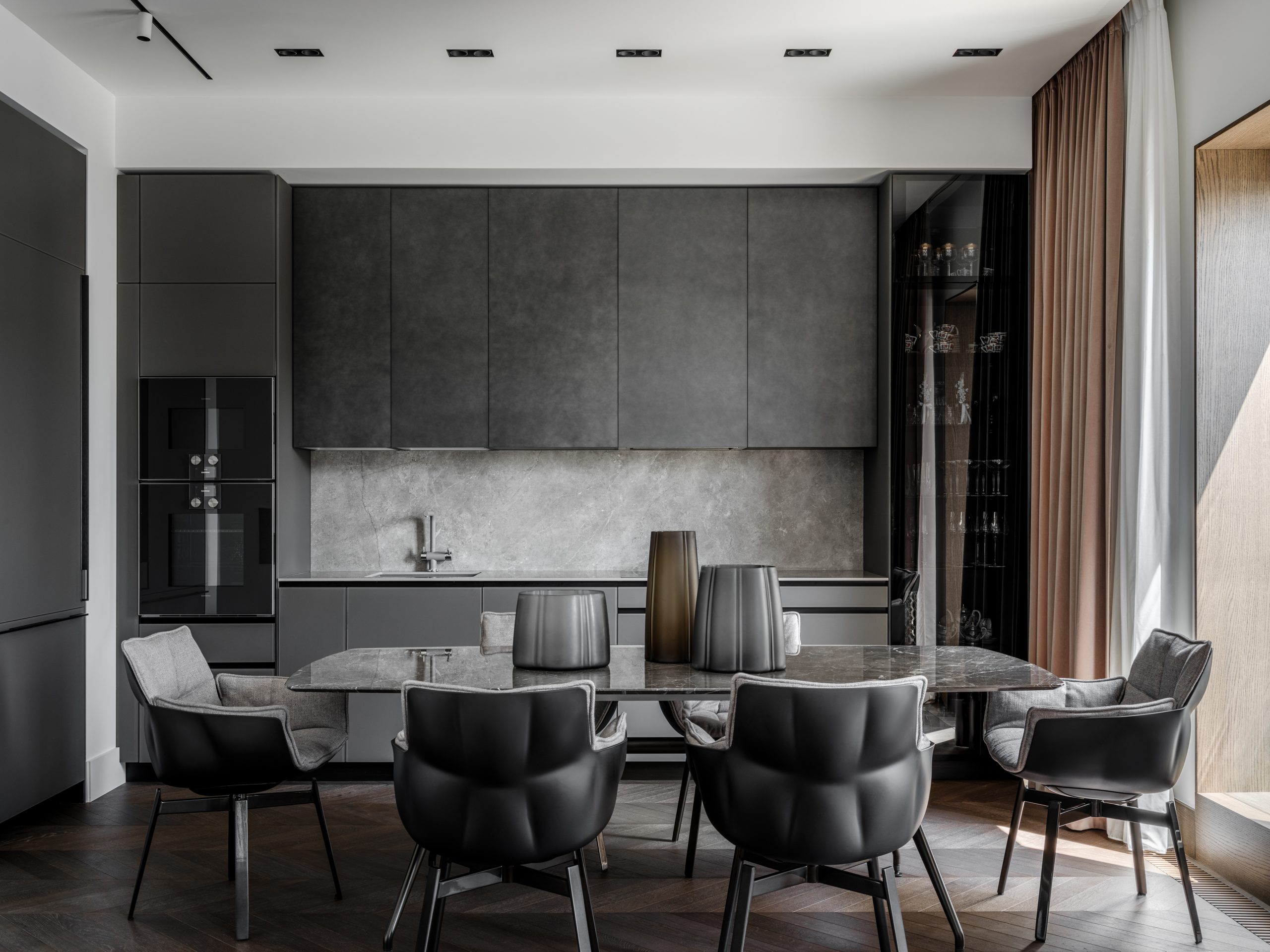 salle à manger cuisine ouverte décoration contemporaine