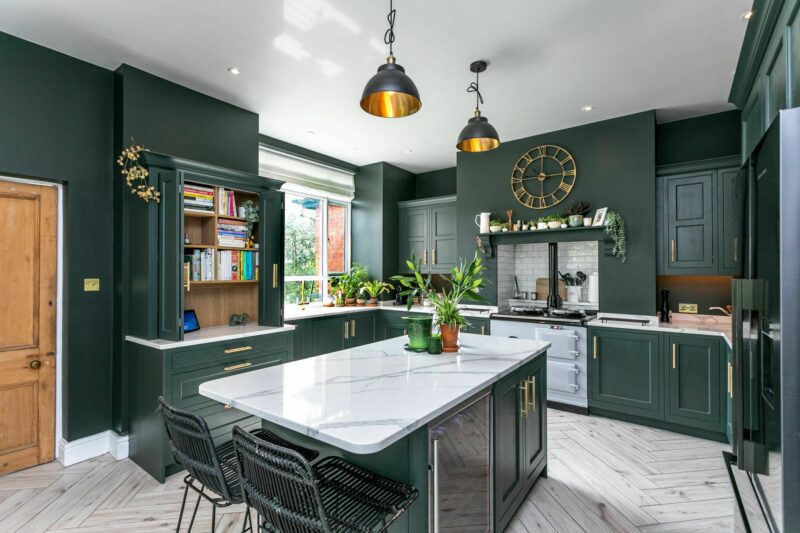 cuisine verte rustique chic